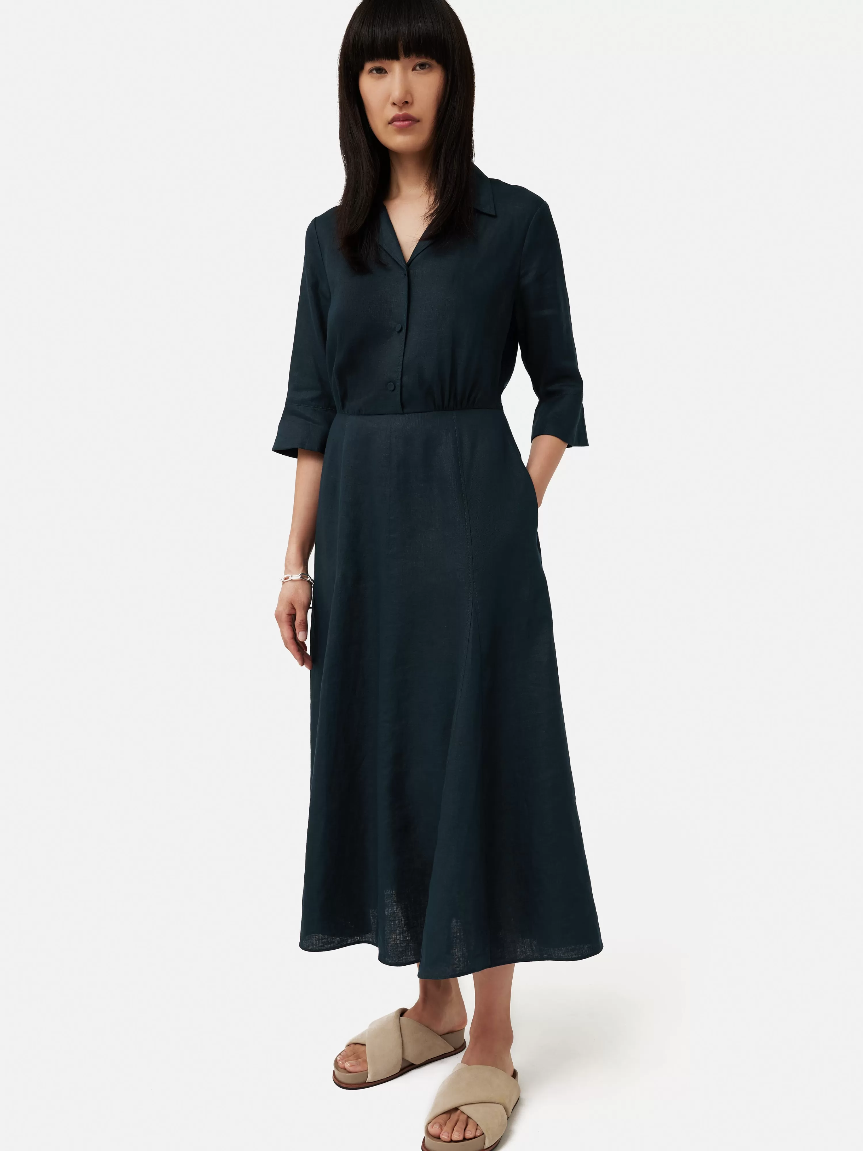 Jigsaw Linen Shirt Dress-Women Dresses & Jumpsuits