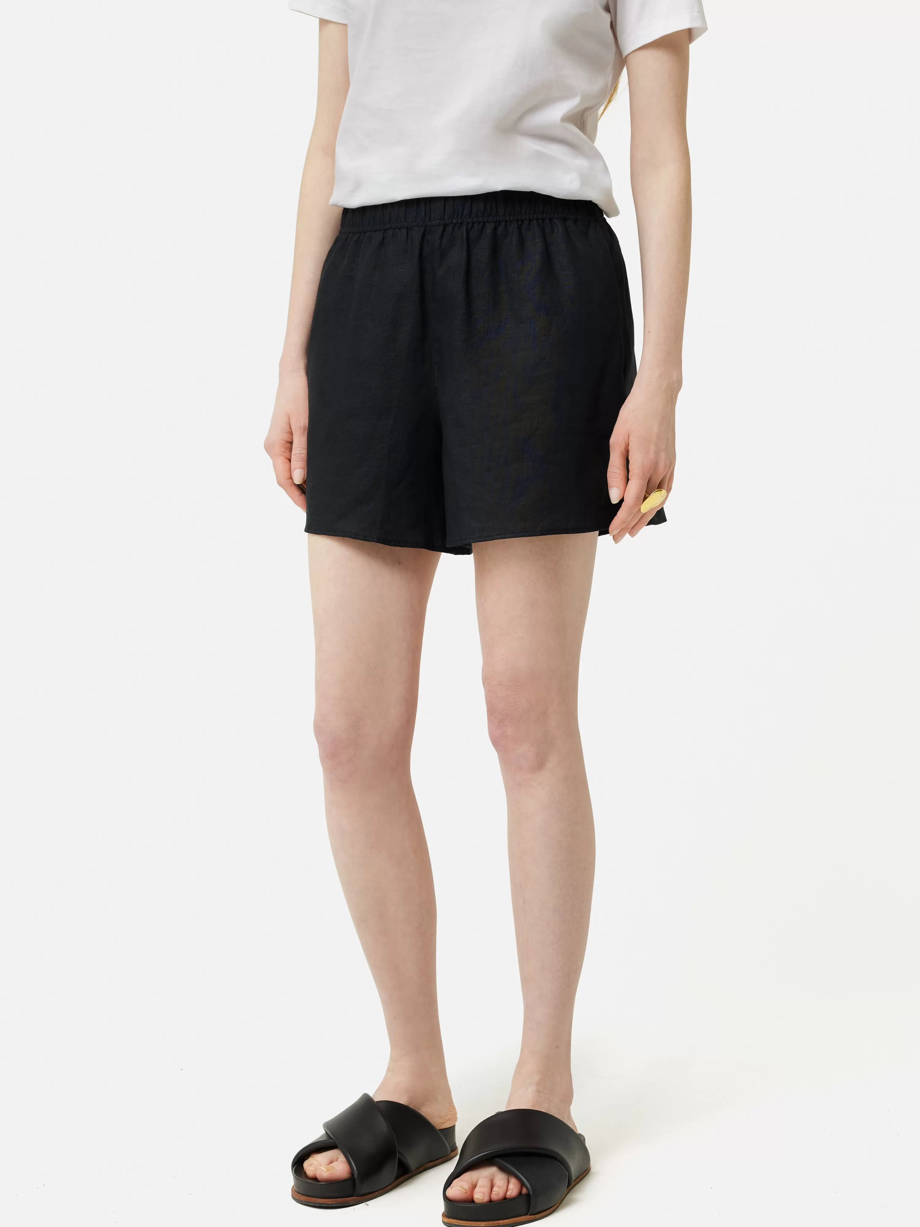 Jigsaw Linen Shorts-Women Shorts