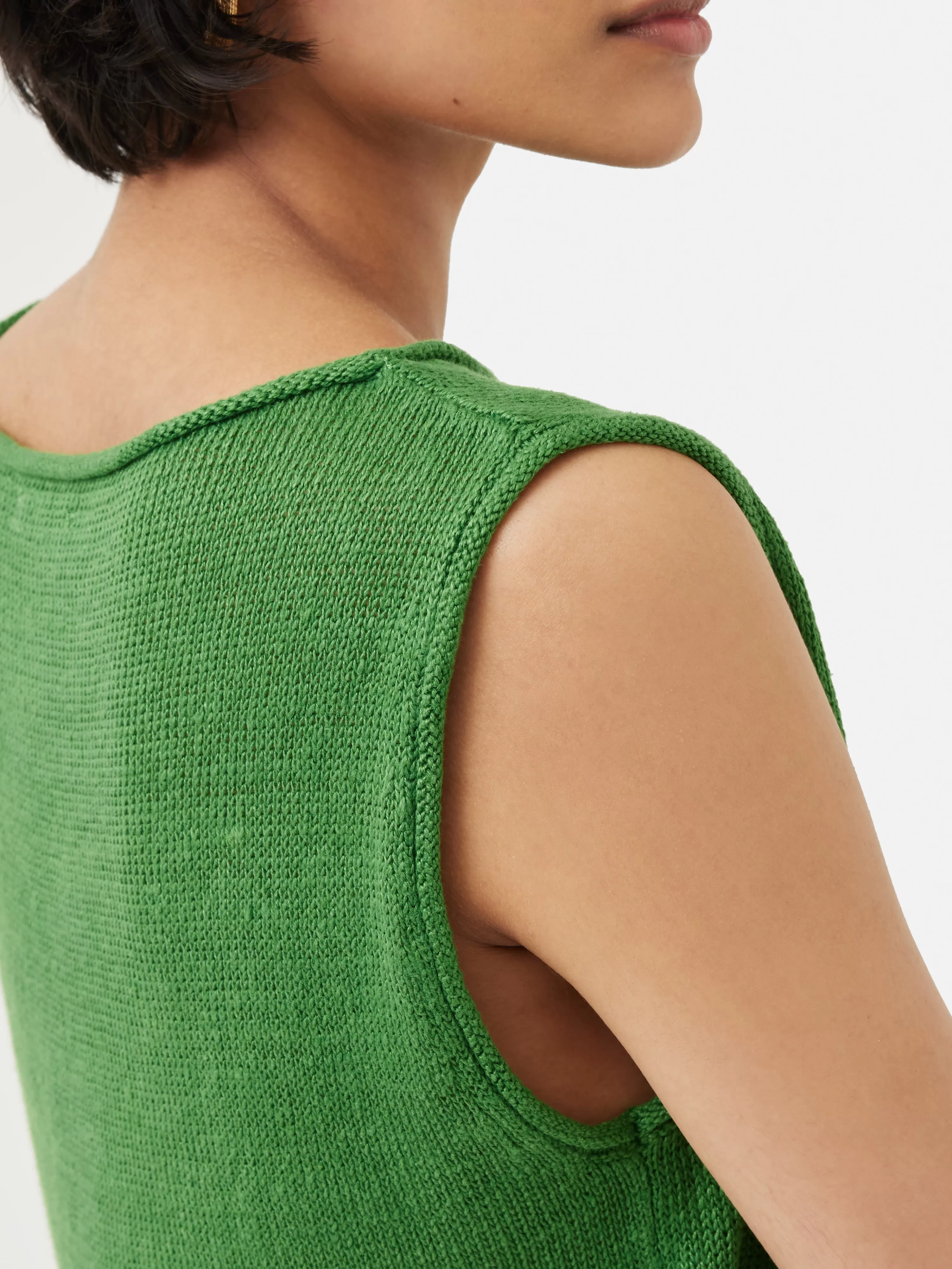 Jigsaw Linen Slub Cropped Tank Top-Women Knitwear & Cashmere