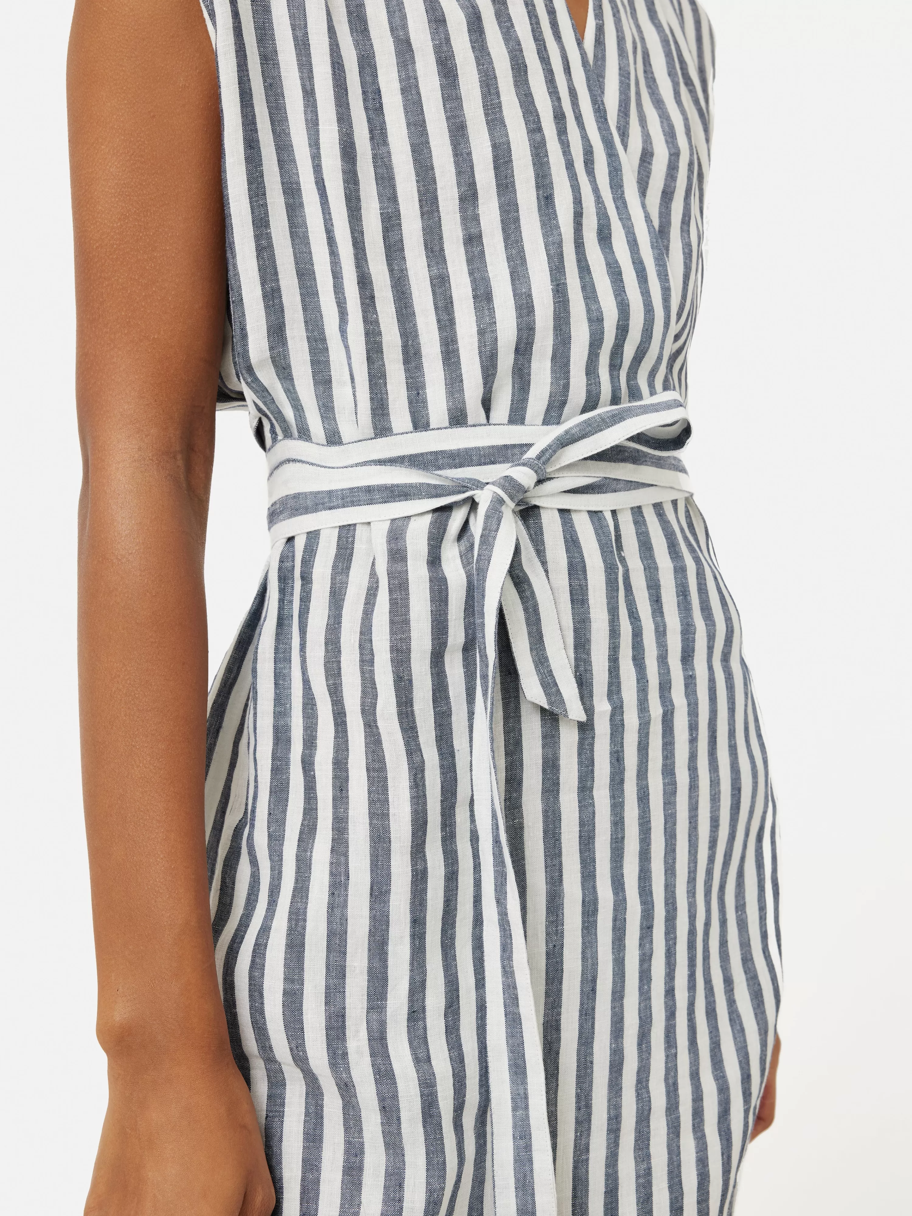 Jigsaw Linen Stripe Wrap Dress-Women Dresses & Jumpsuits