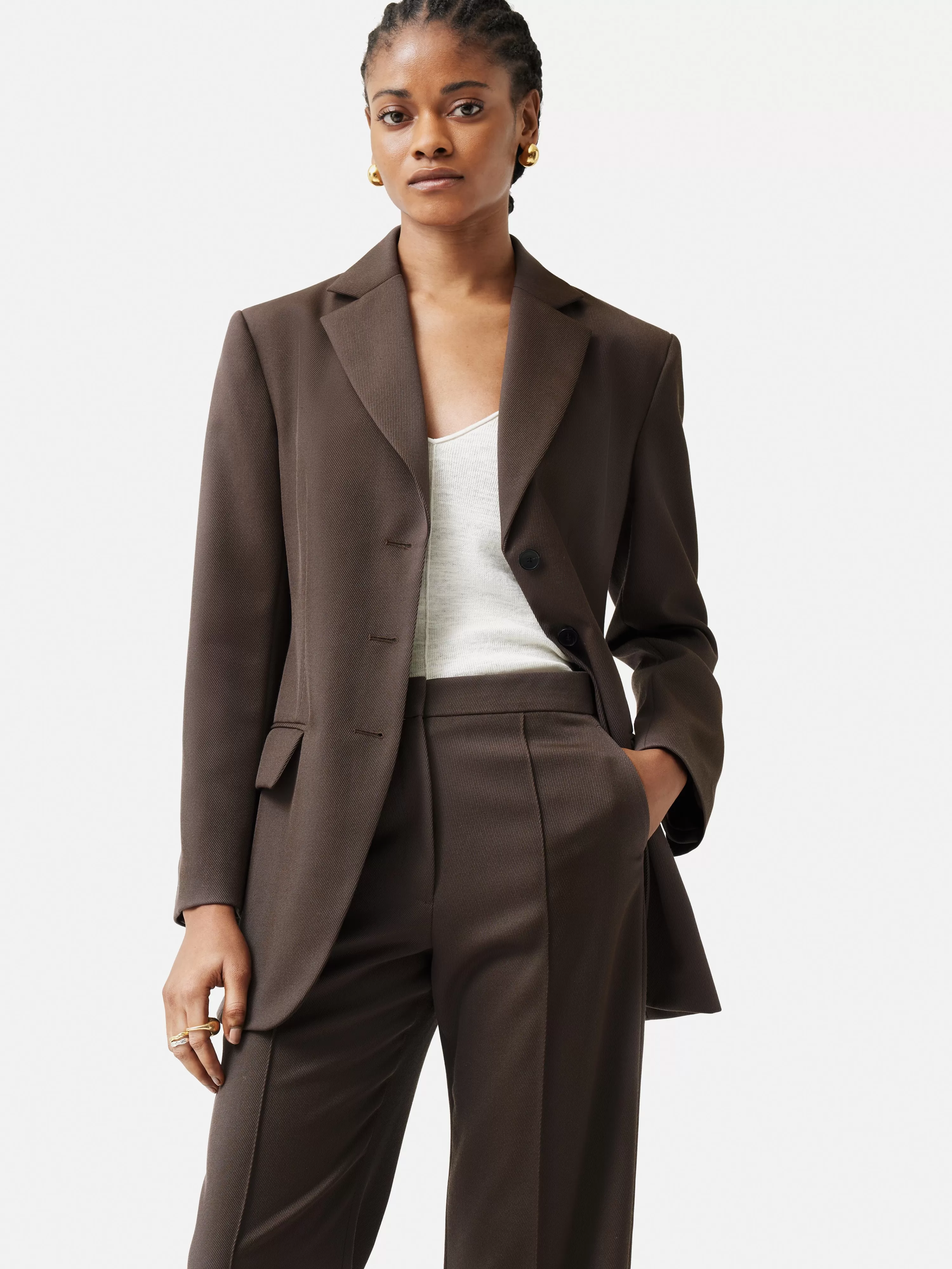 Jigsaw Locke Wool Twill Blazer-Women Coats & Jackets