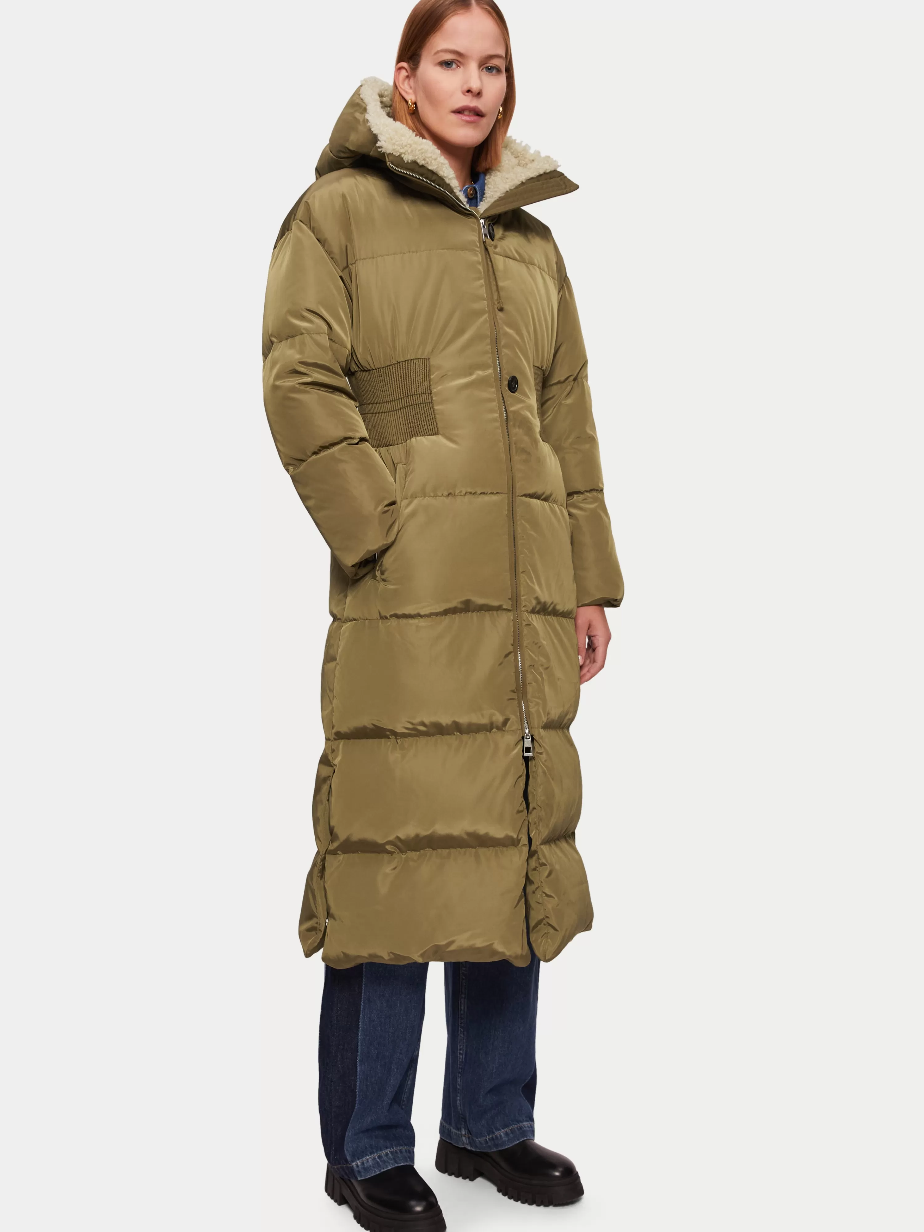 Jigsaw Long Line Eco Down Puffer-Women Coats & Jackets