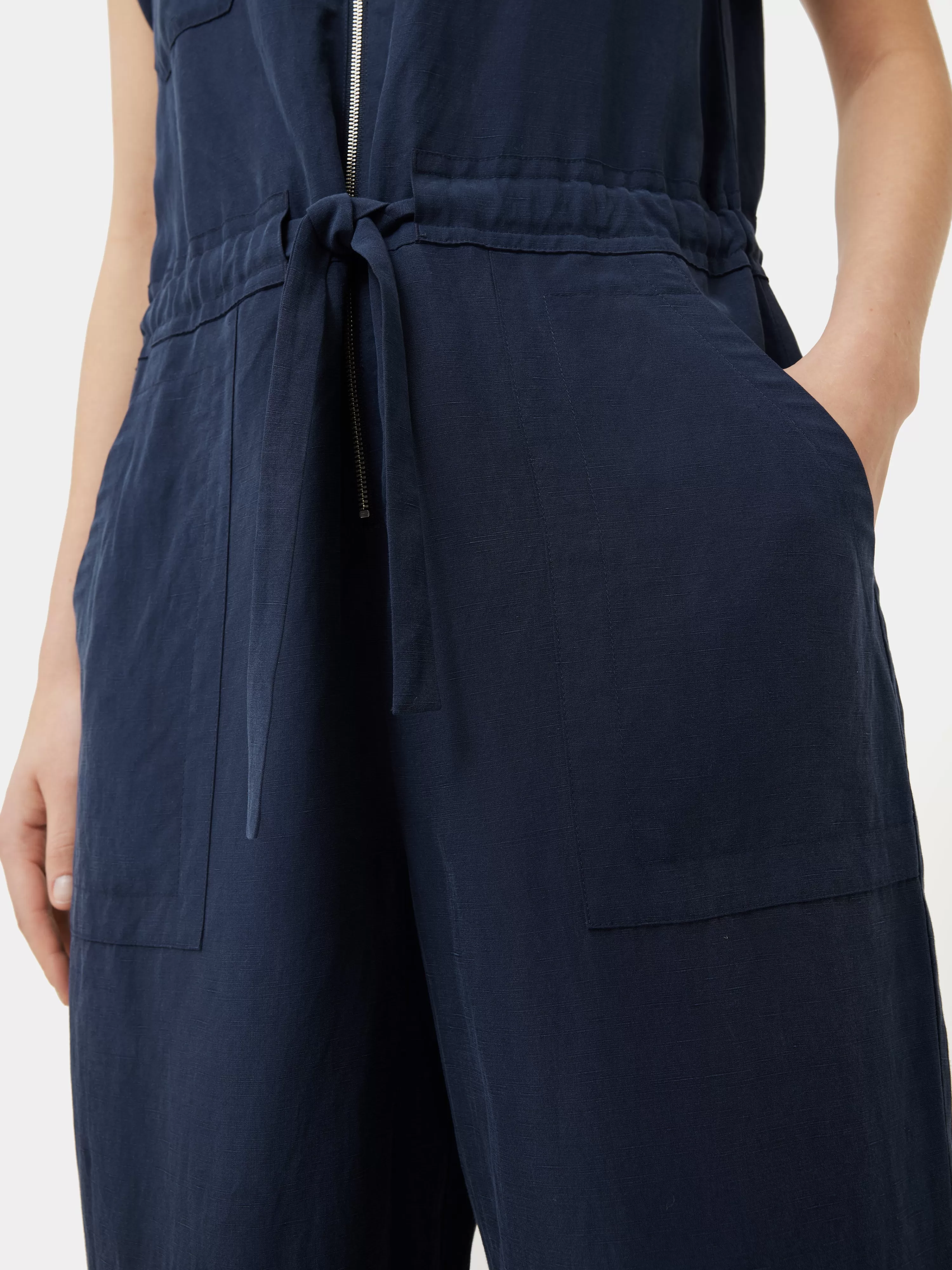 Jigsaw Lyocell Linen Utility Jumpsuit-Women Dresses & Jumpsuits