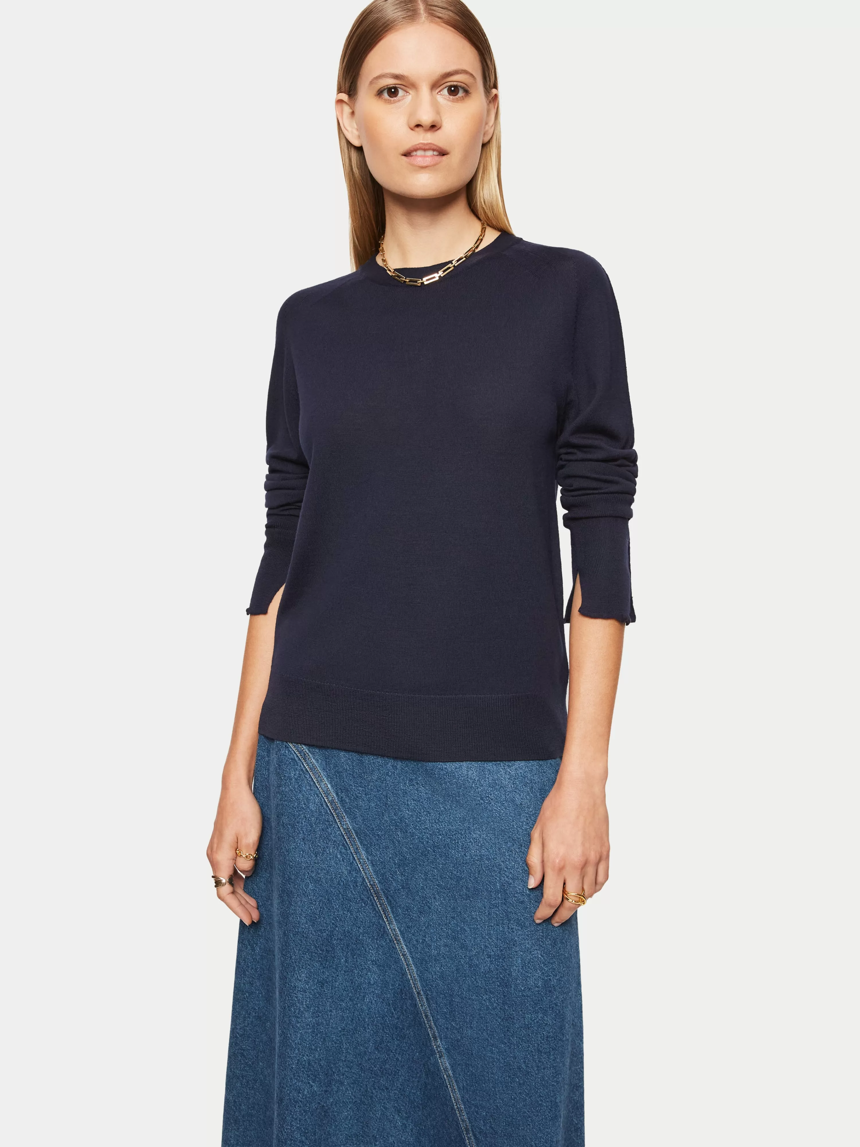 Jigsaw Merino Crew Neck Jumper-Women Knitwear & Cashmere