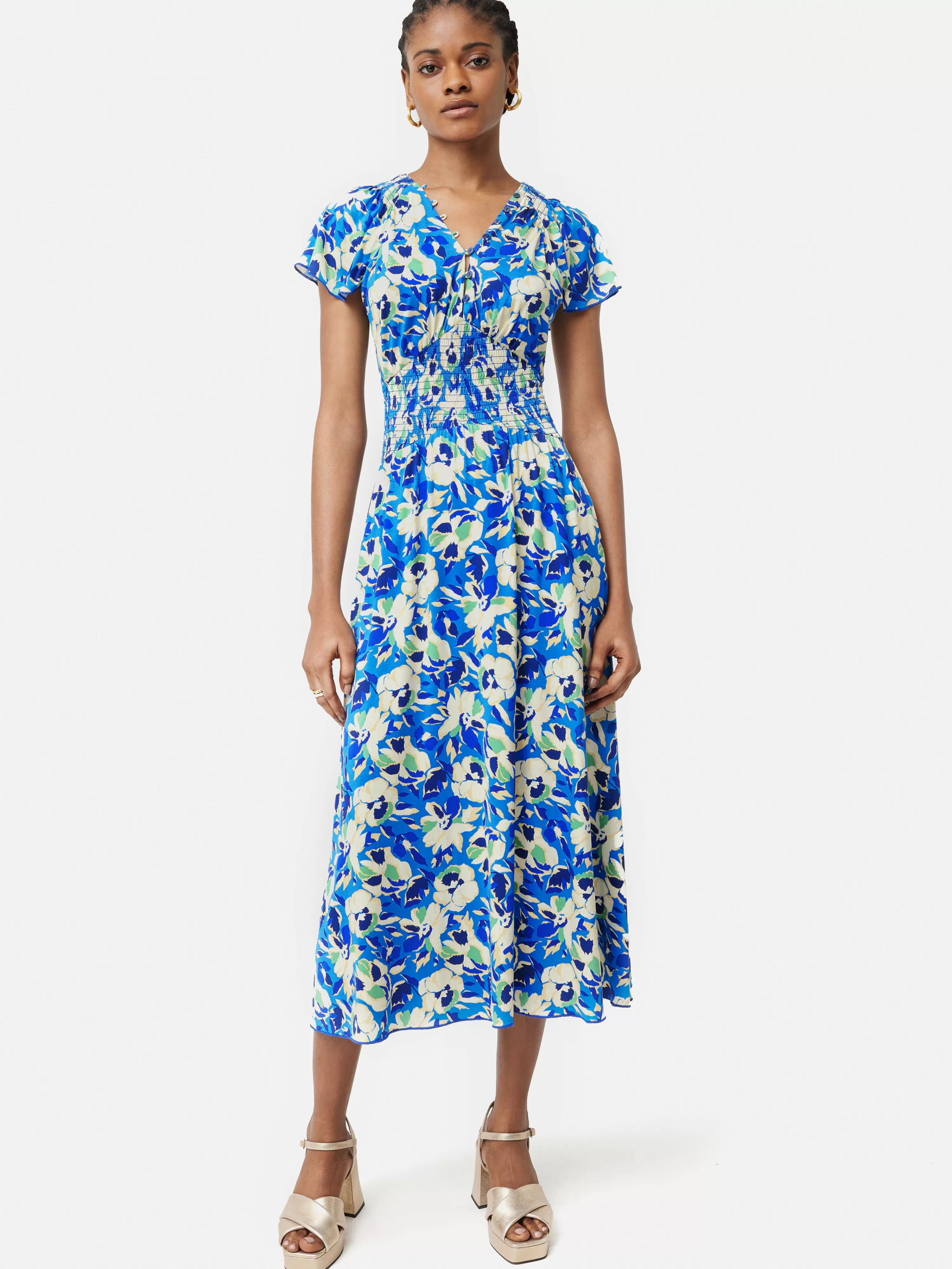 Jigsaw Mini Graphic Pansy Tea Dress-Women Dresses & Jumpsuits