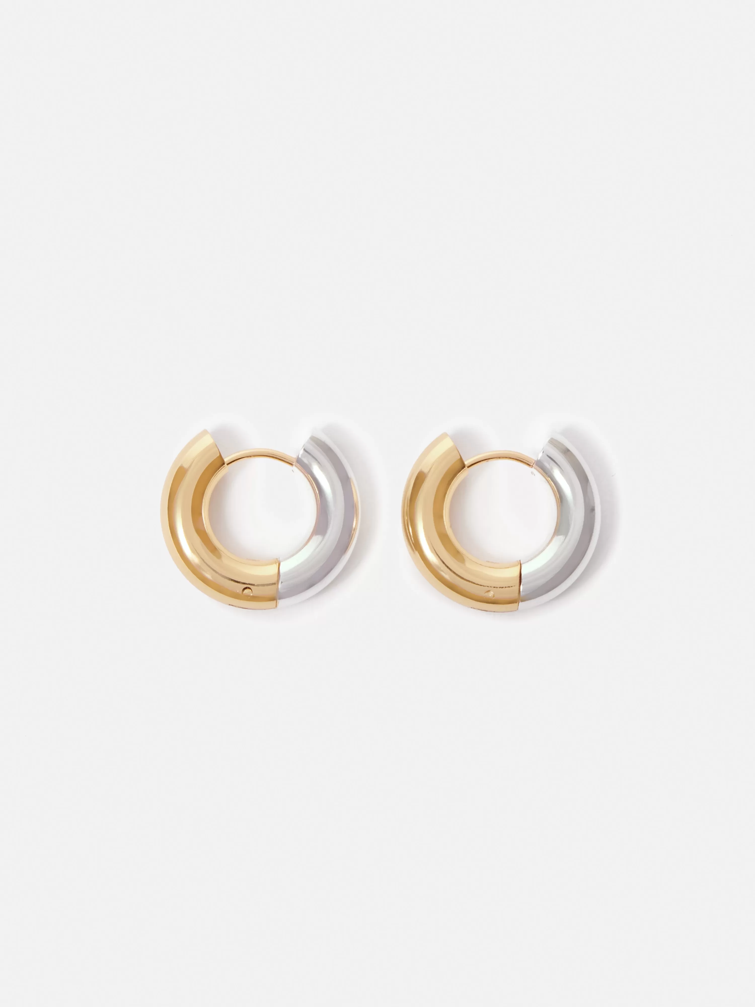 Jigsaw Mixed Metal Hoop Earring-Women Jewellery