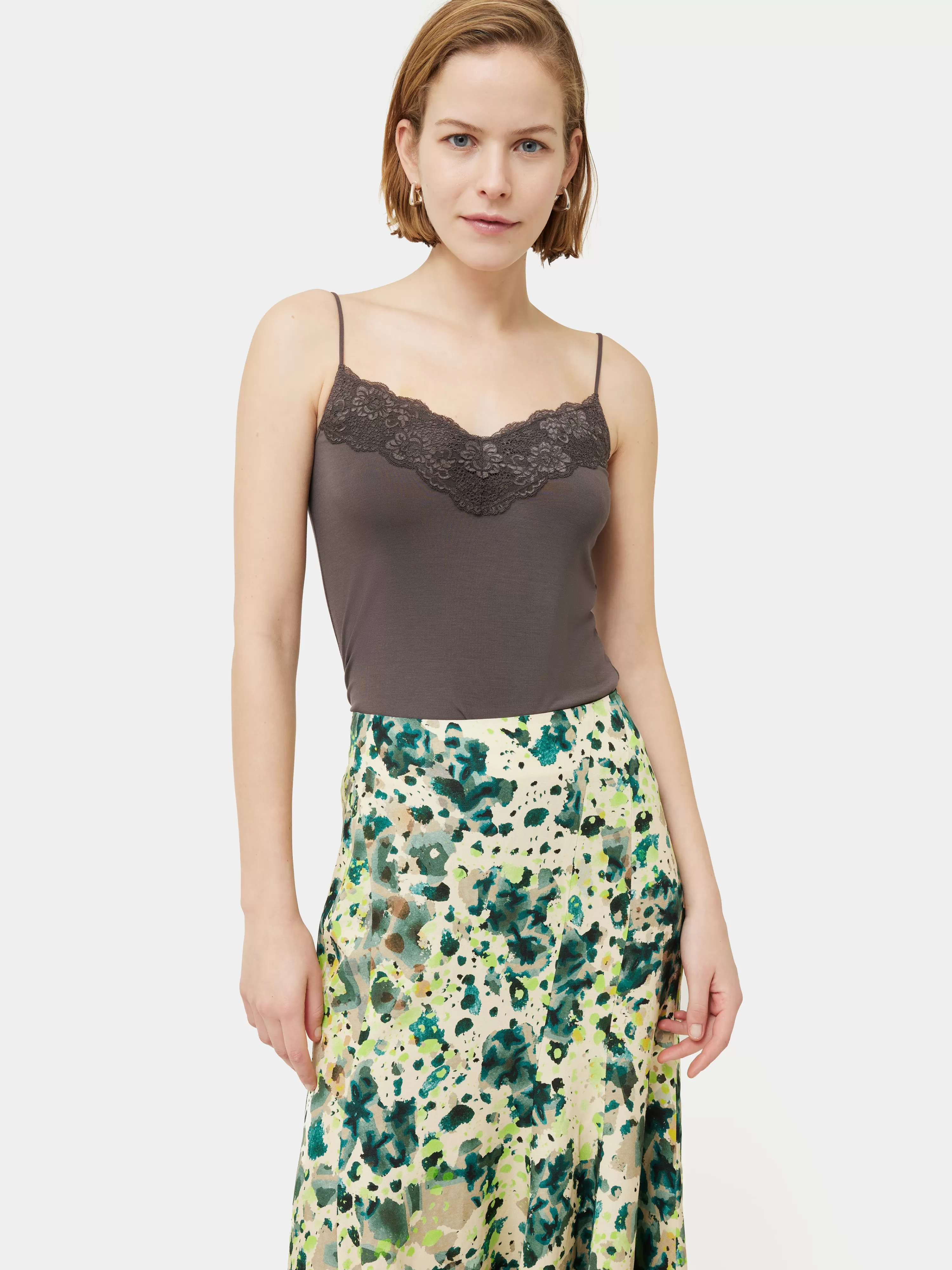 Jigsaw Modal Lace Vest-Women Tops