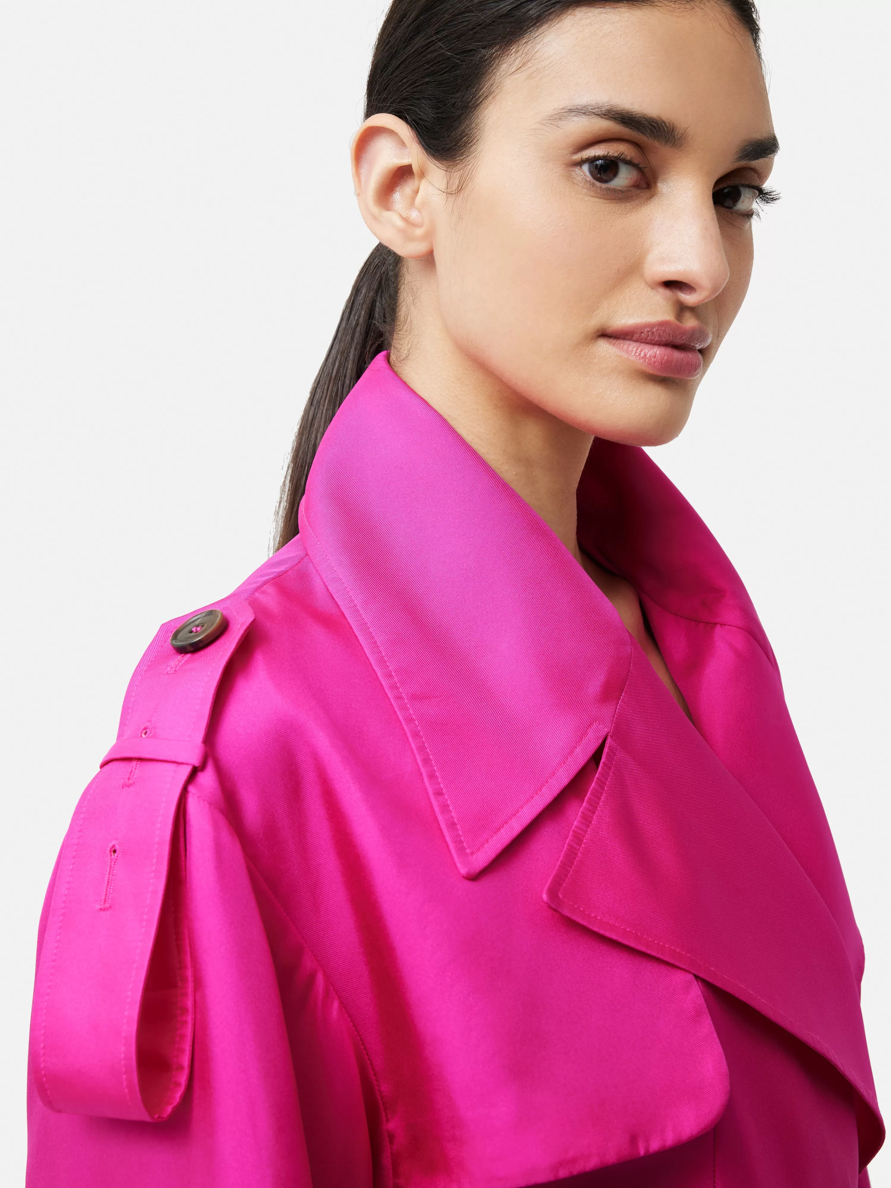 Jigsaw Nelson Silk Trench Coat-Women Coats & Jackets