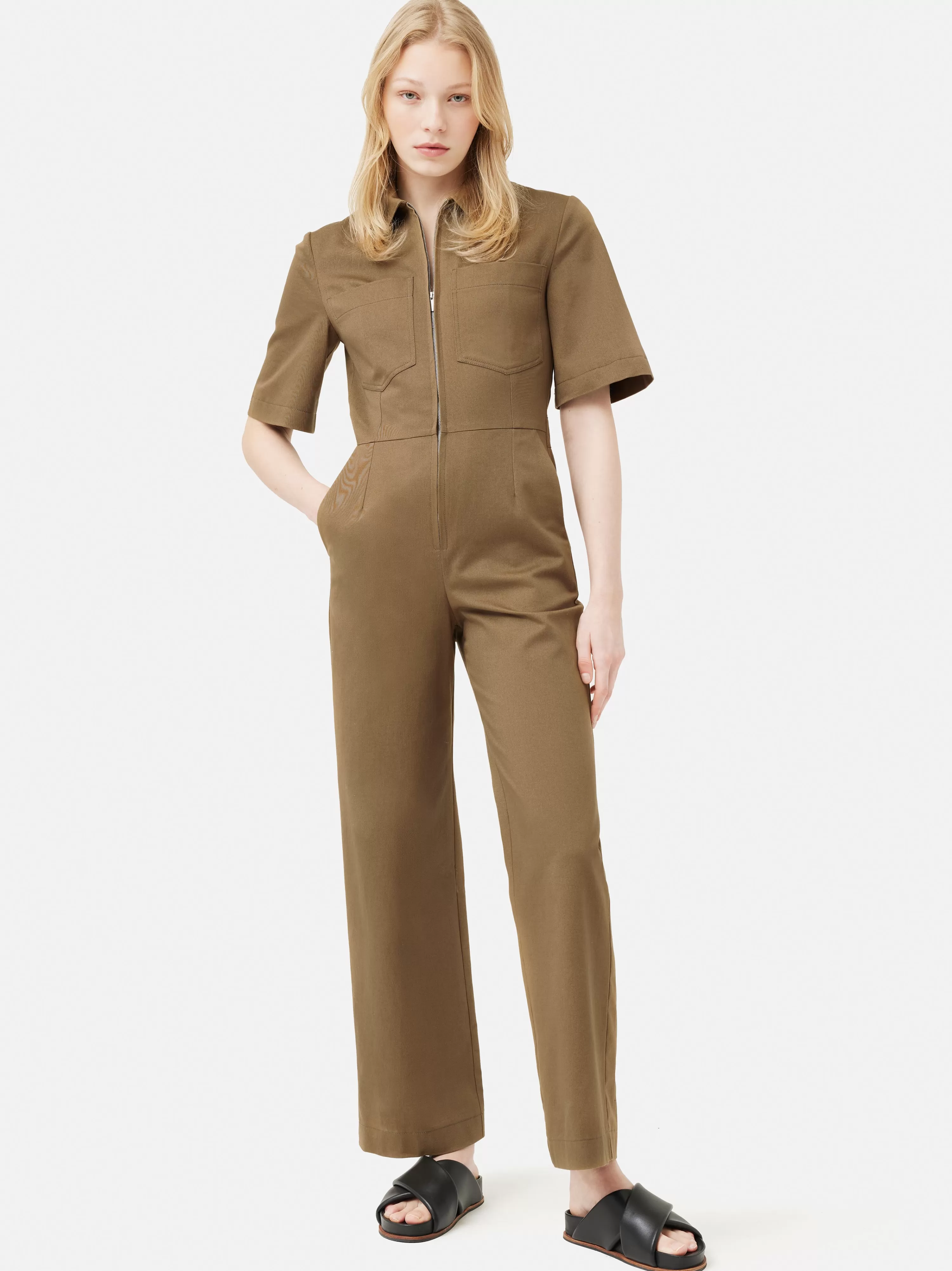 Jigsaw Organic Cotton Twill Jumpsuit-Women Dresses & Jumpsuits