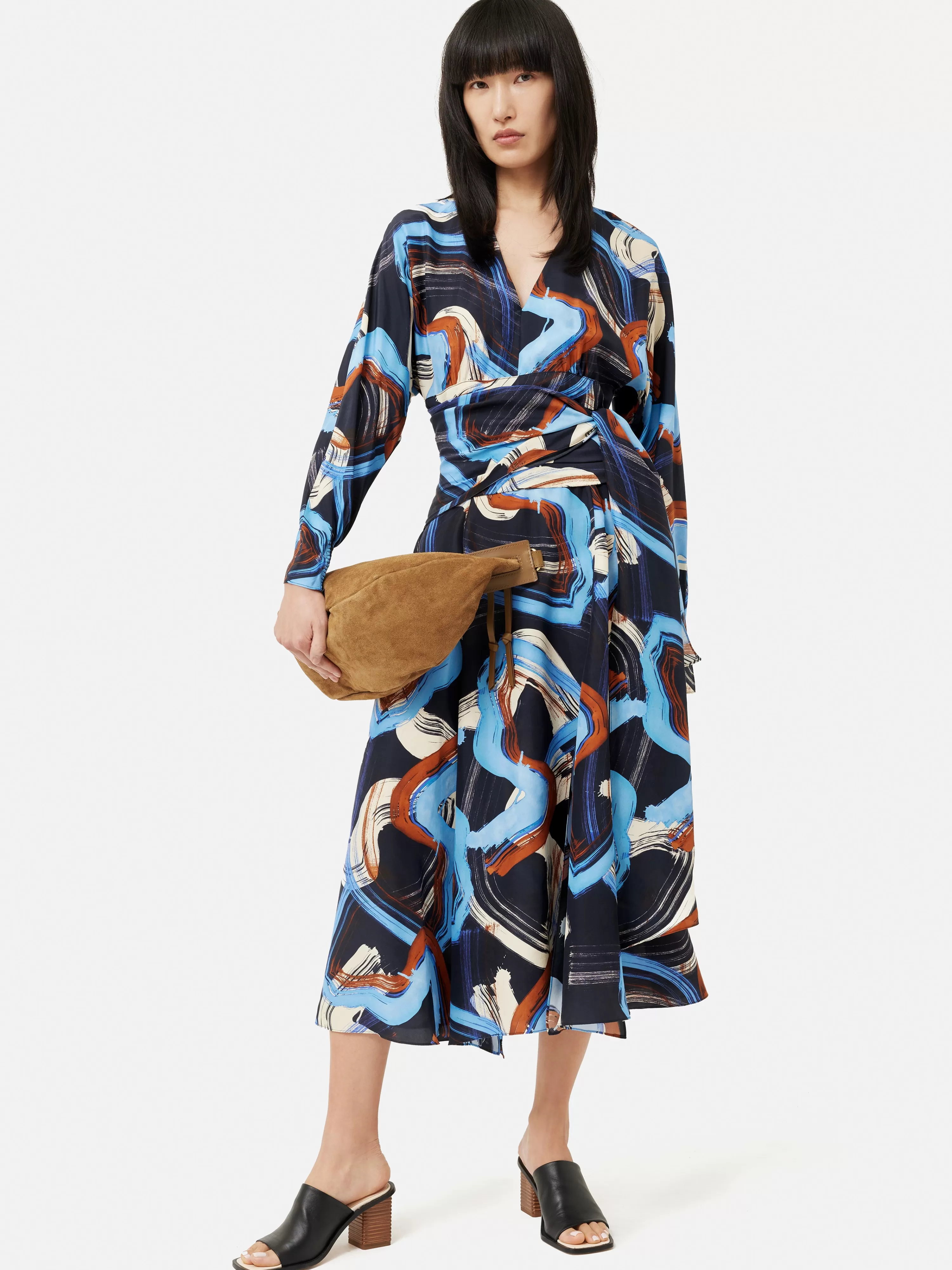 Jigsaw Painted Abstract Silk Dress-Women Dresses & Jumpsuits