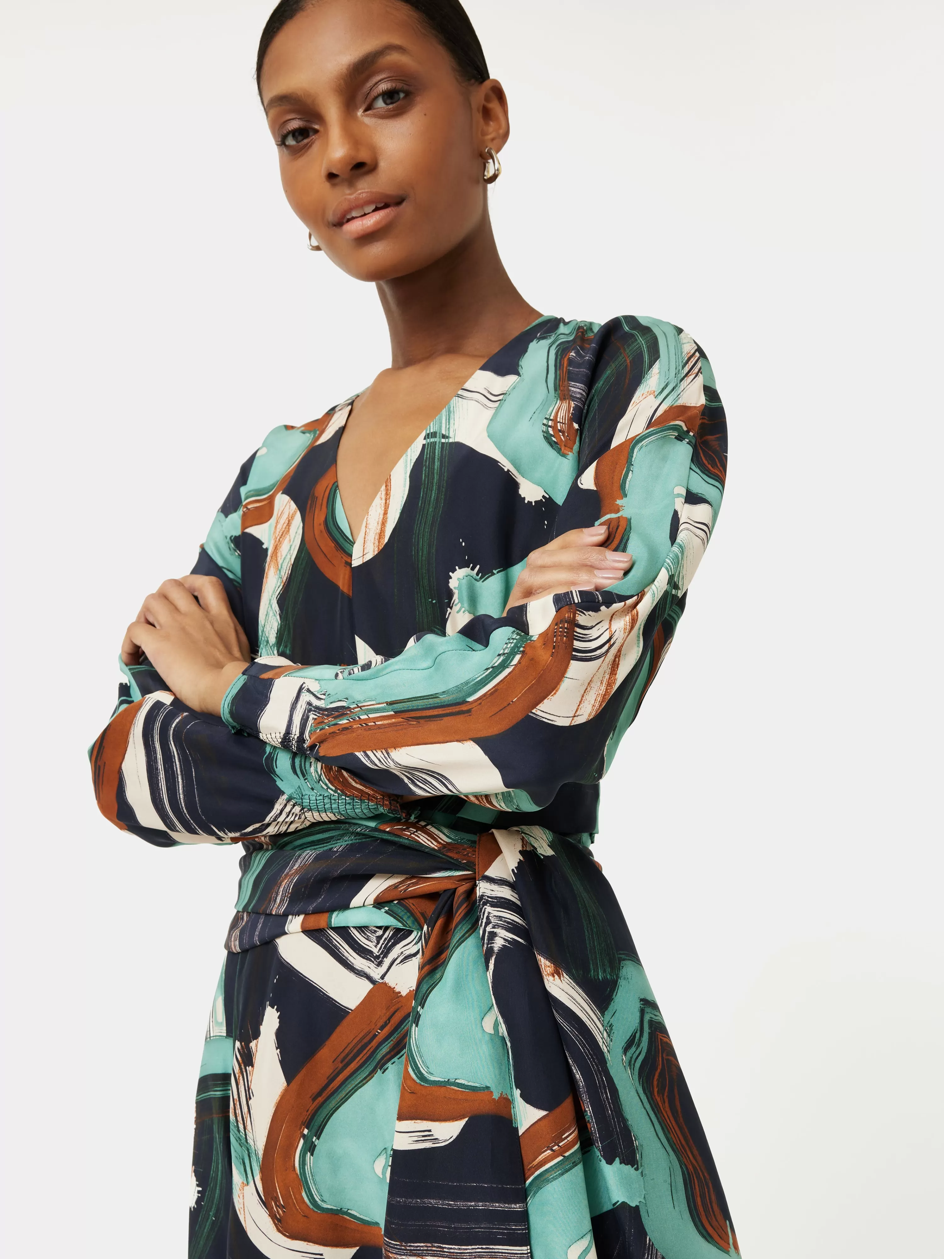 Jigsaw Painted Abstract Silk Dress-Women Dresses & Jumpsuits