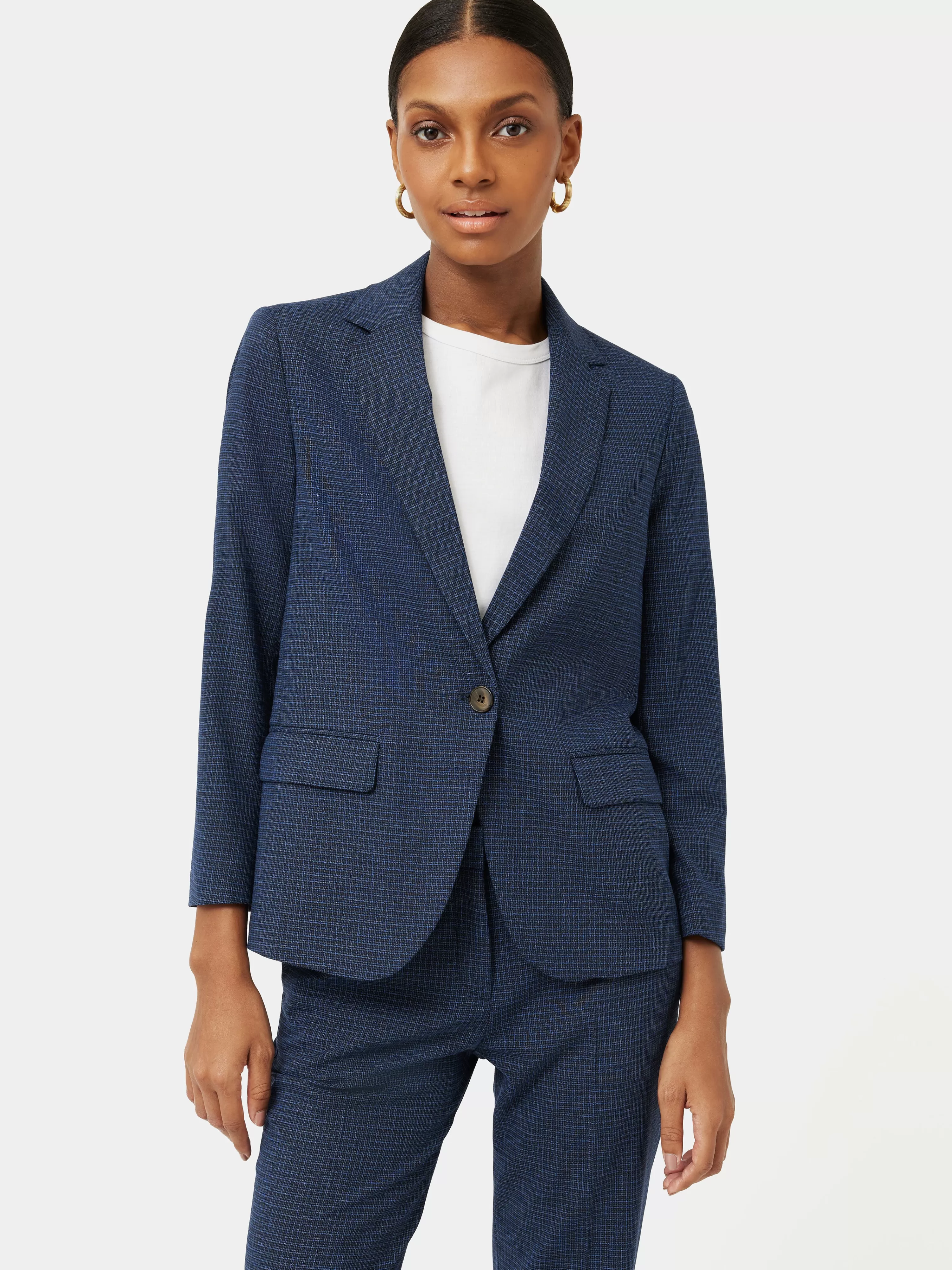 Jigsaw Portofino Brook Check Jacket-Women Coats & Jackets