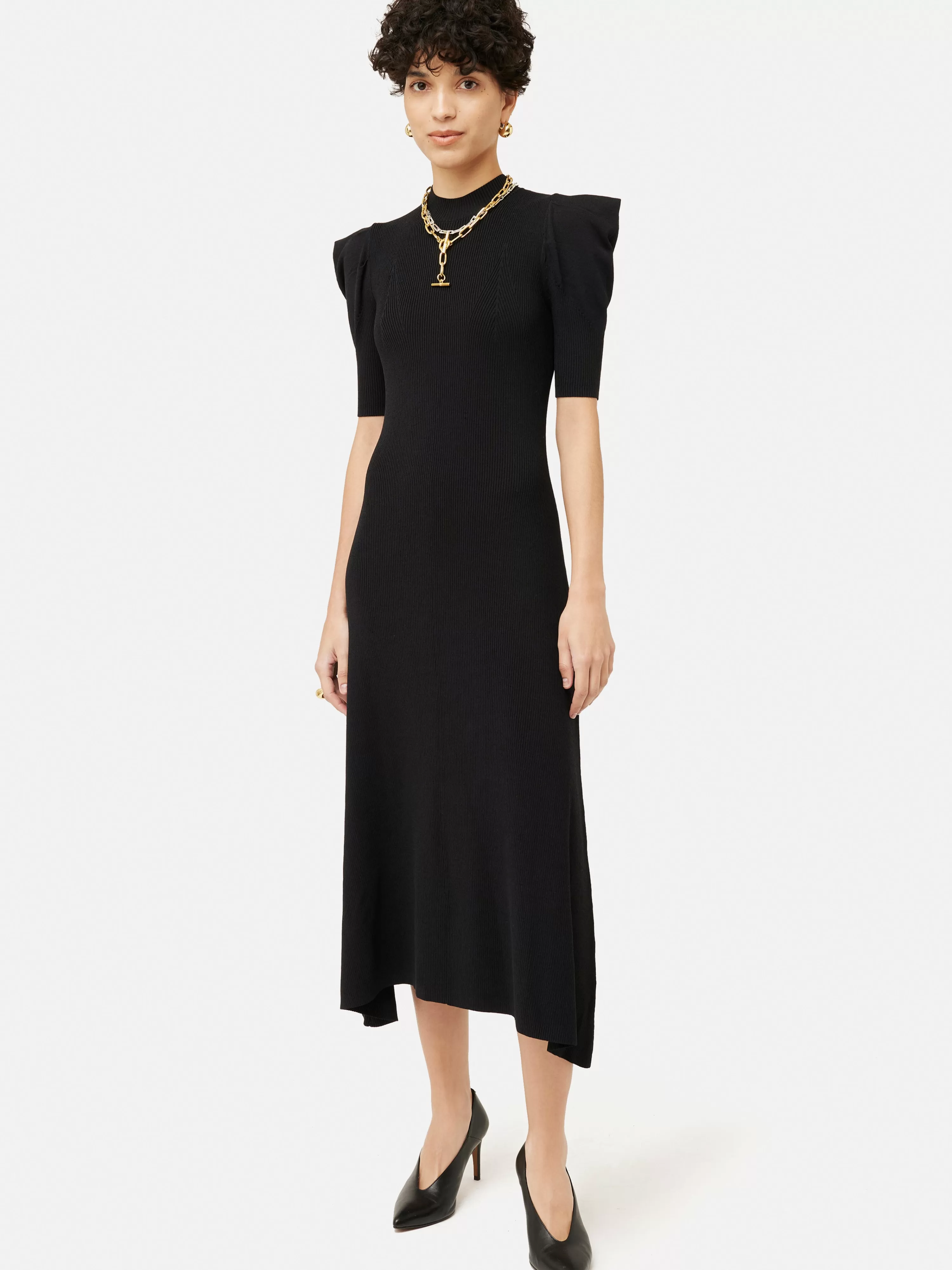 Jigsaw Puff Sleeve Knitted Dress-Women Dresses & Jumpsuits