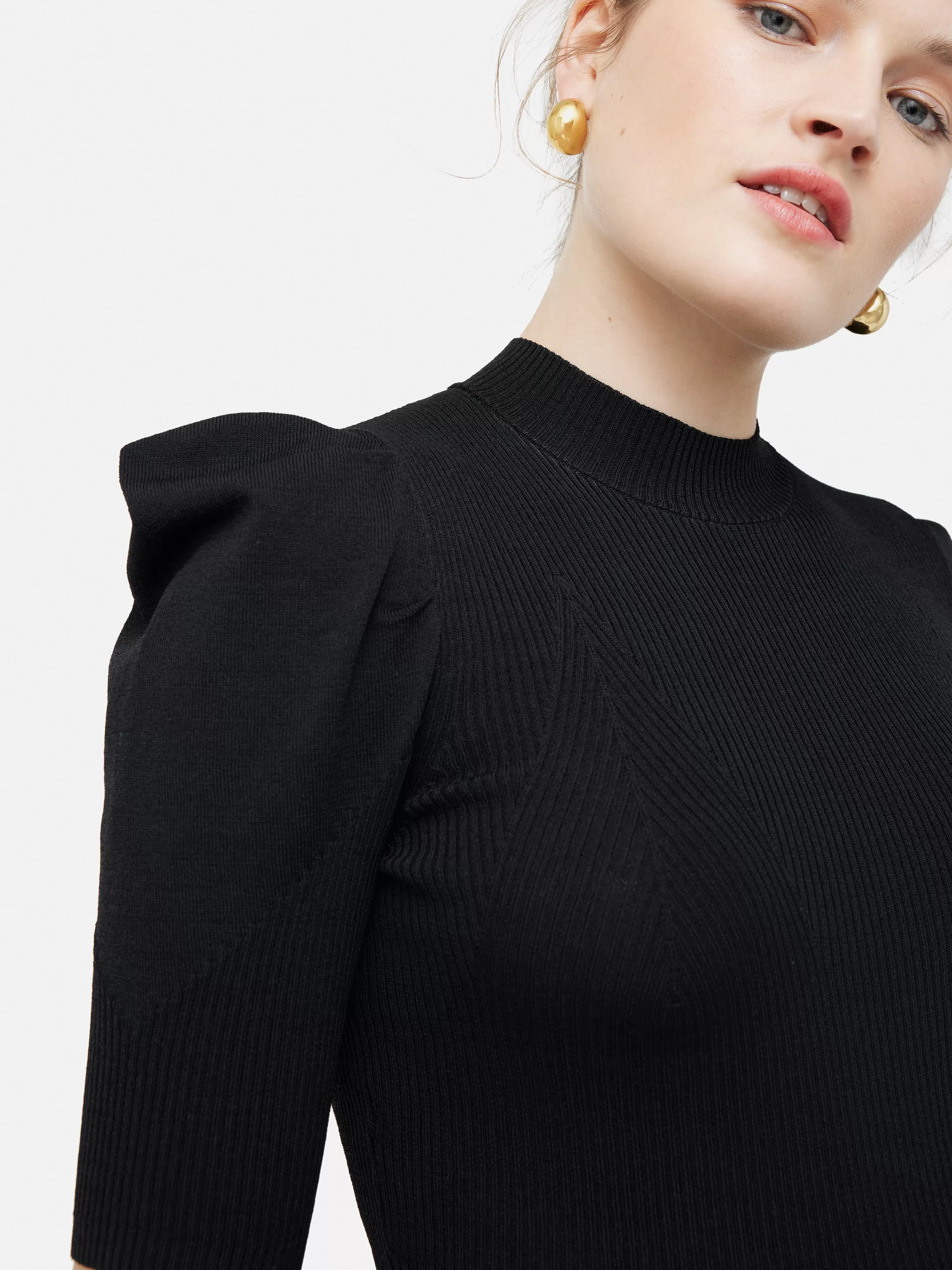 Jigsaw Puff Sleeve Knitted Top-Women Knitwear & Cashmere