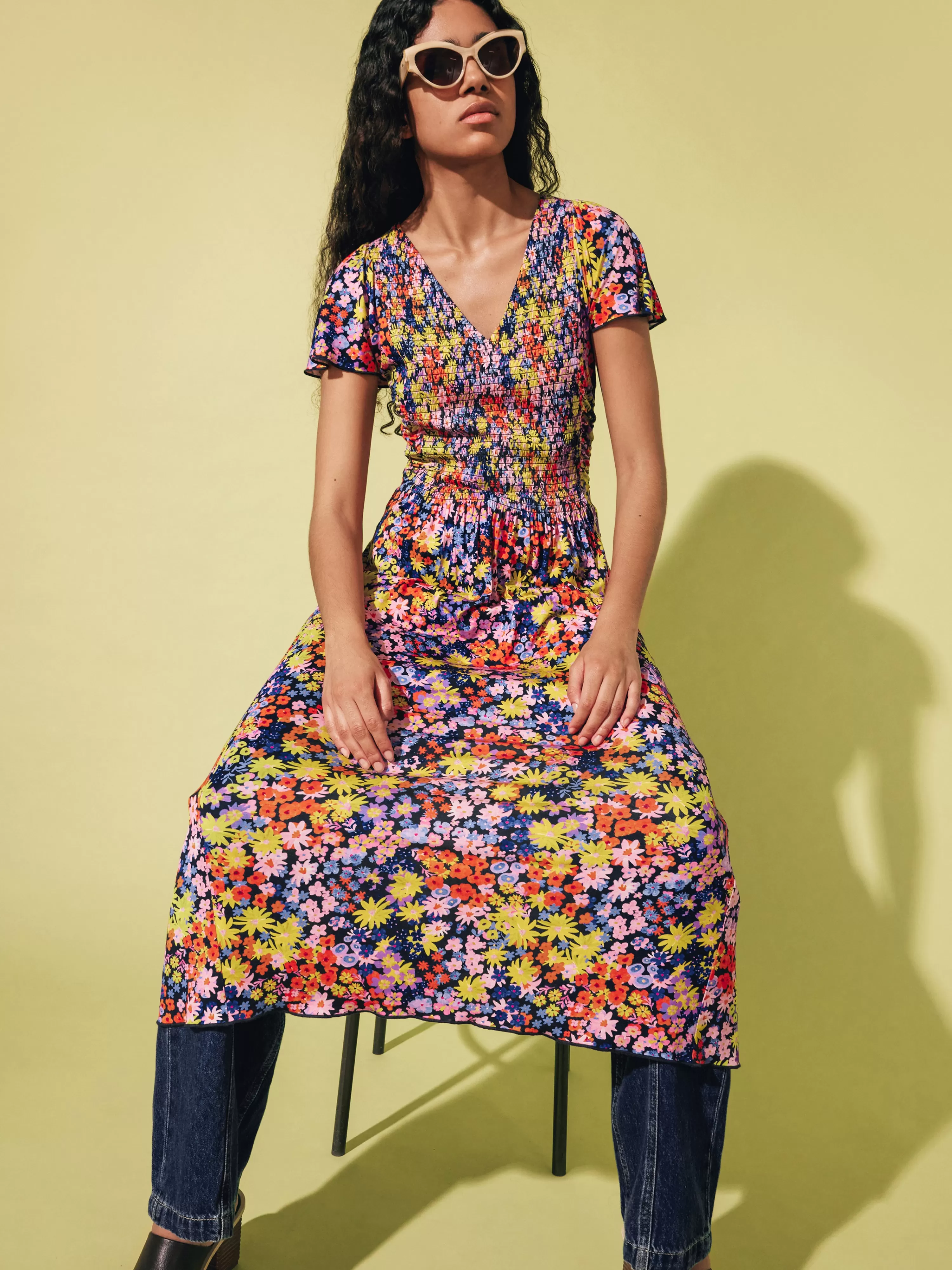 Jigsaw Rave Floral Jersey Dress-Women Dresses & Jumpsuits