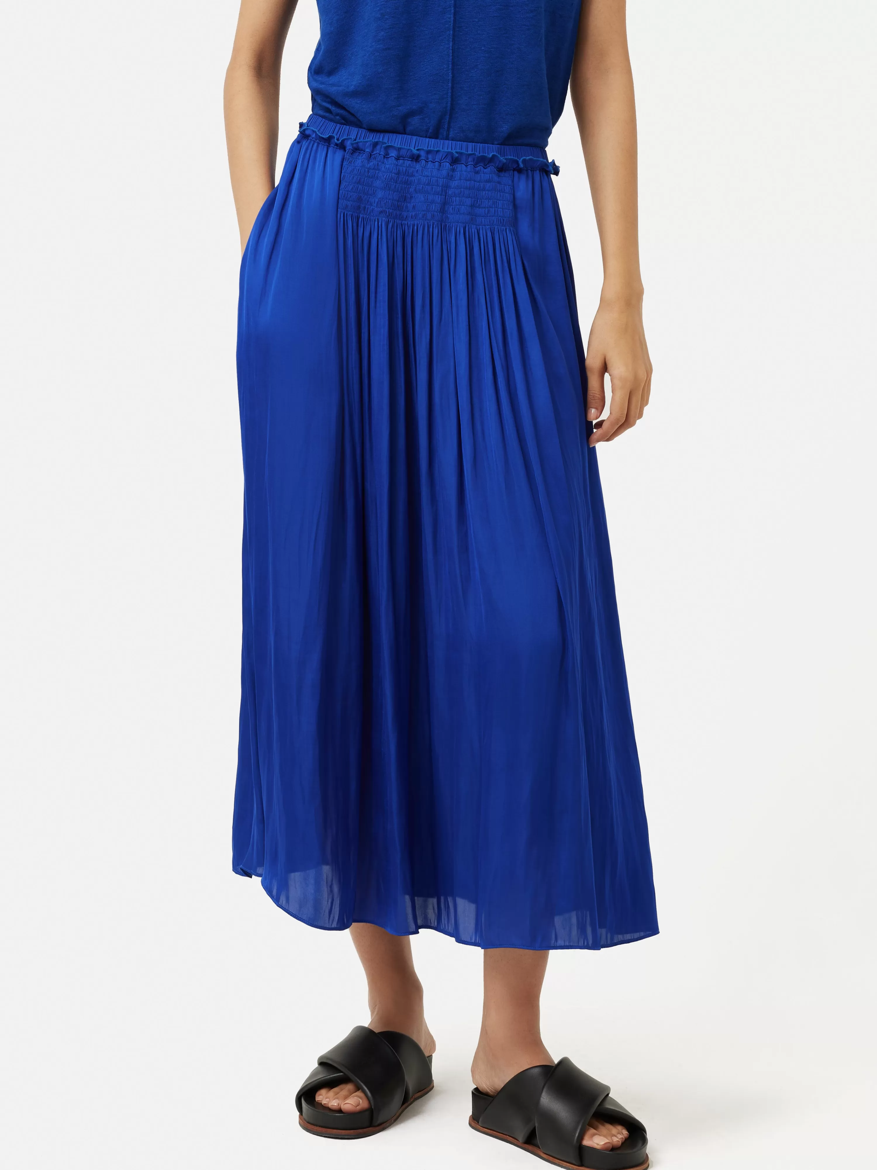 Jigsaw Recycled Satin Drape Skirt-Women Skirts