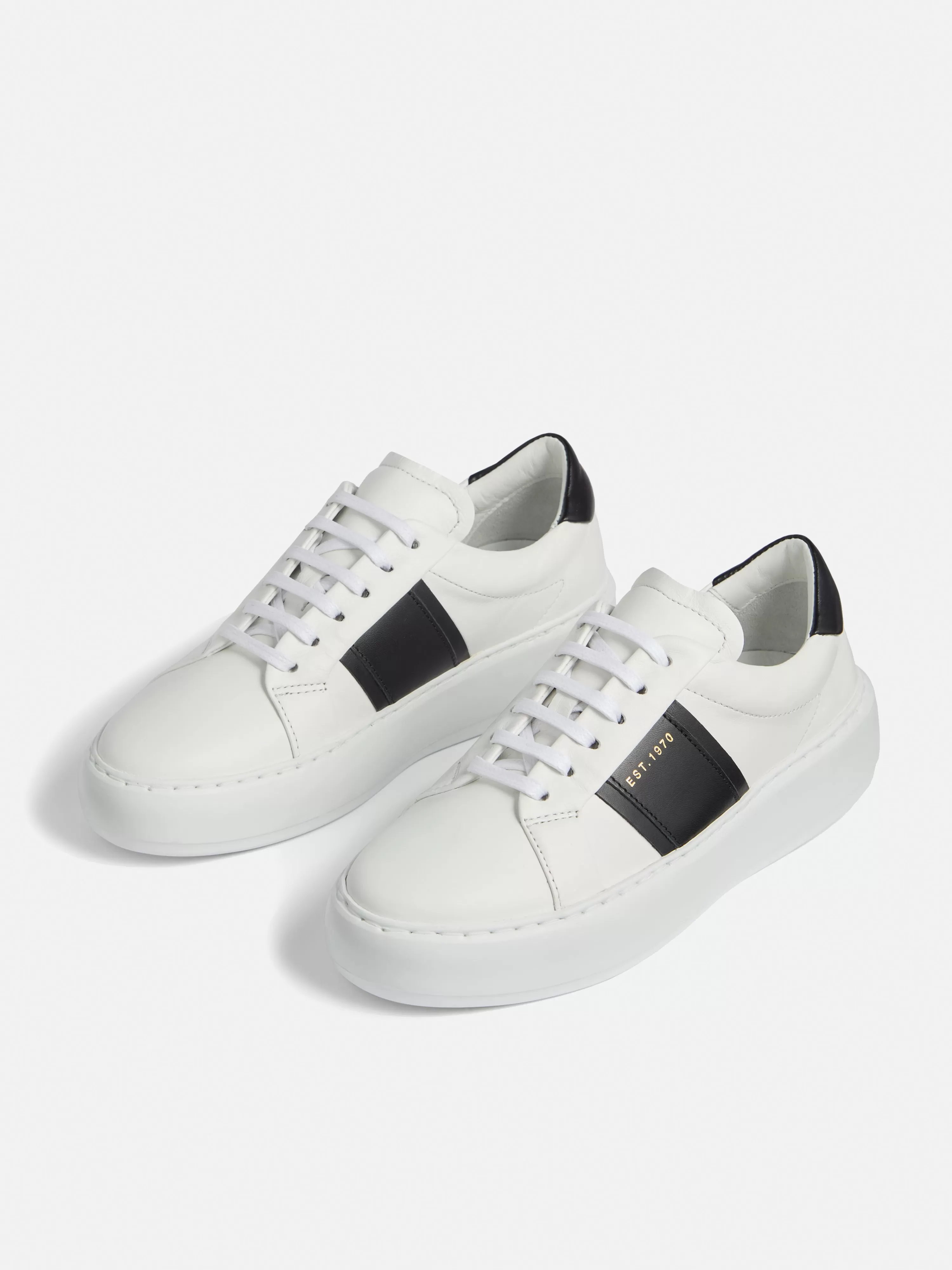 Jigsaw Riva Stripe Leather Trainer-Women Flat Shoes