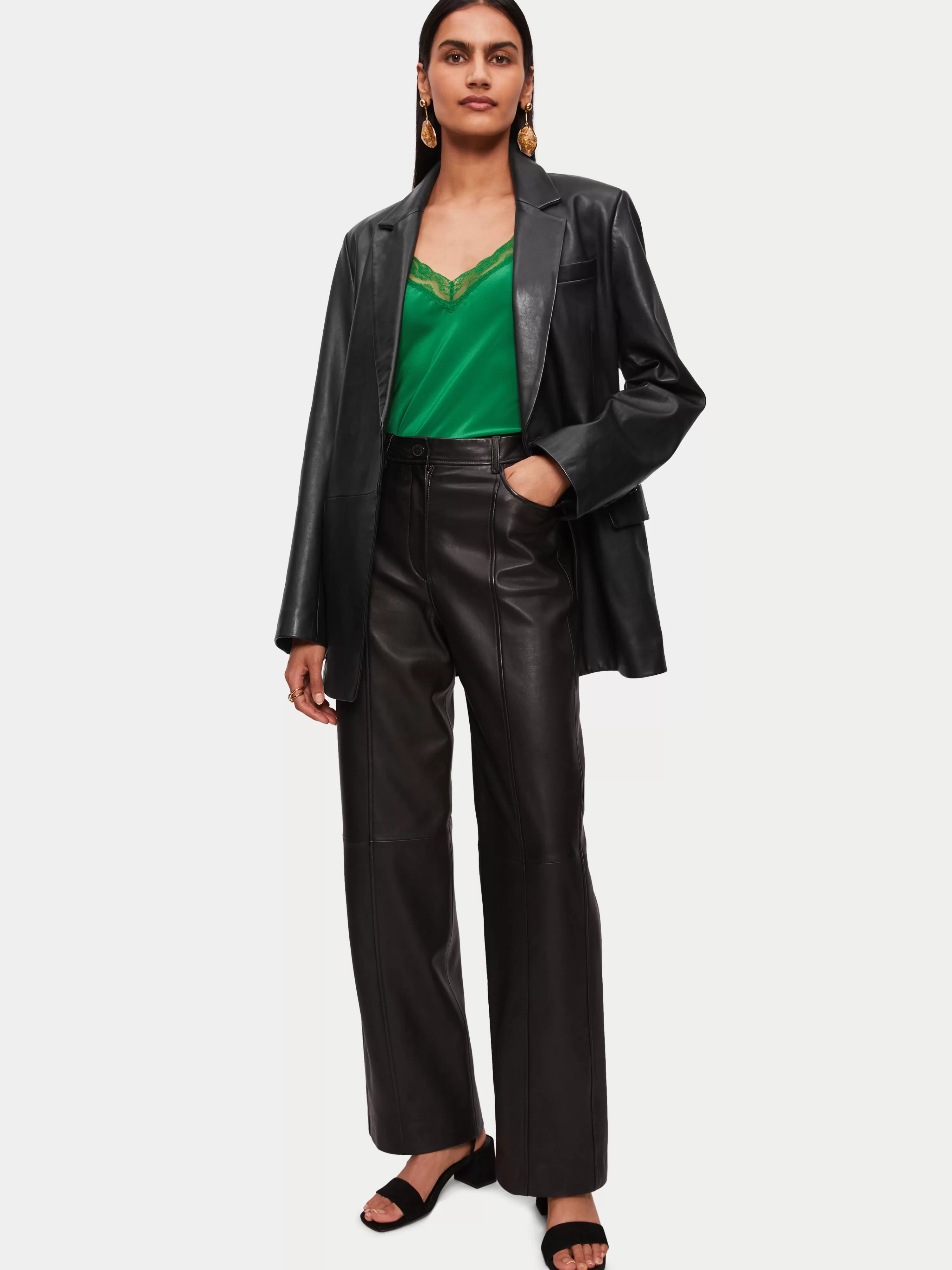 Jigsaw Ryedale Leather Blazer-Women Coats & Jackets