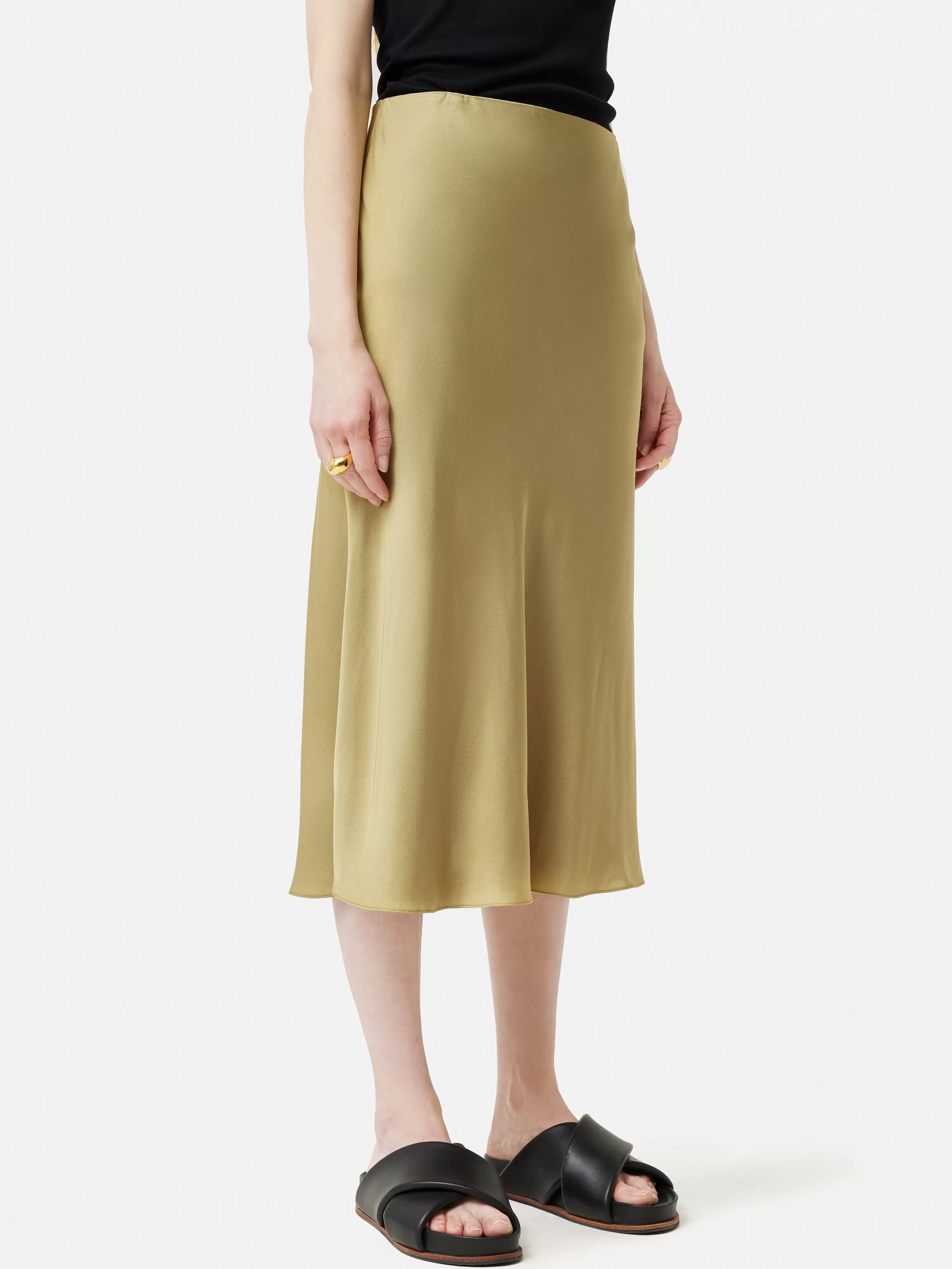 Jigsaw Satin Bias Midi Slip Skirt-Women Skirts