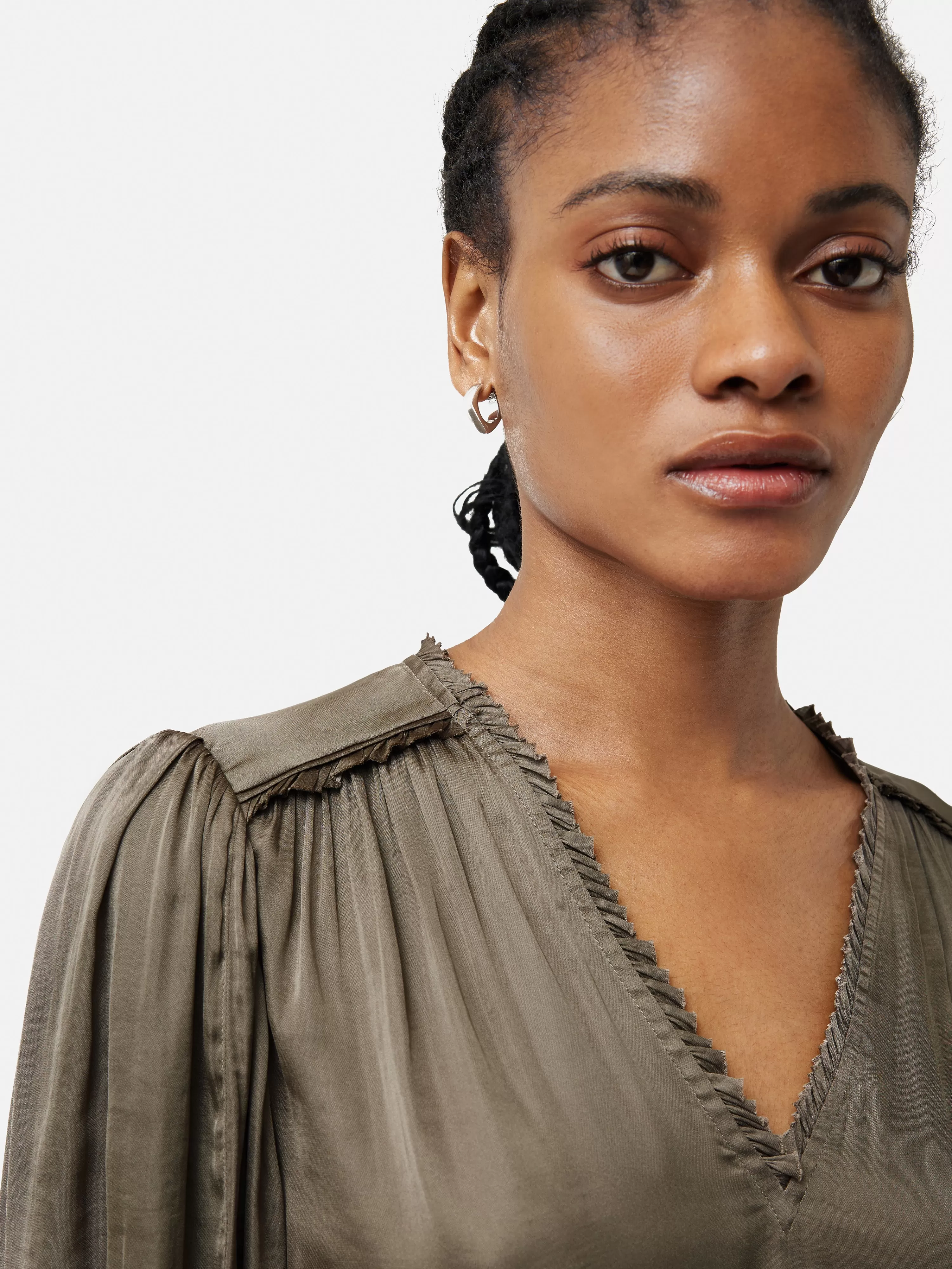 Jigsaw Satin Drape Top-Women Shirts & Blouses