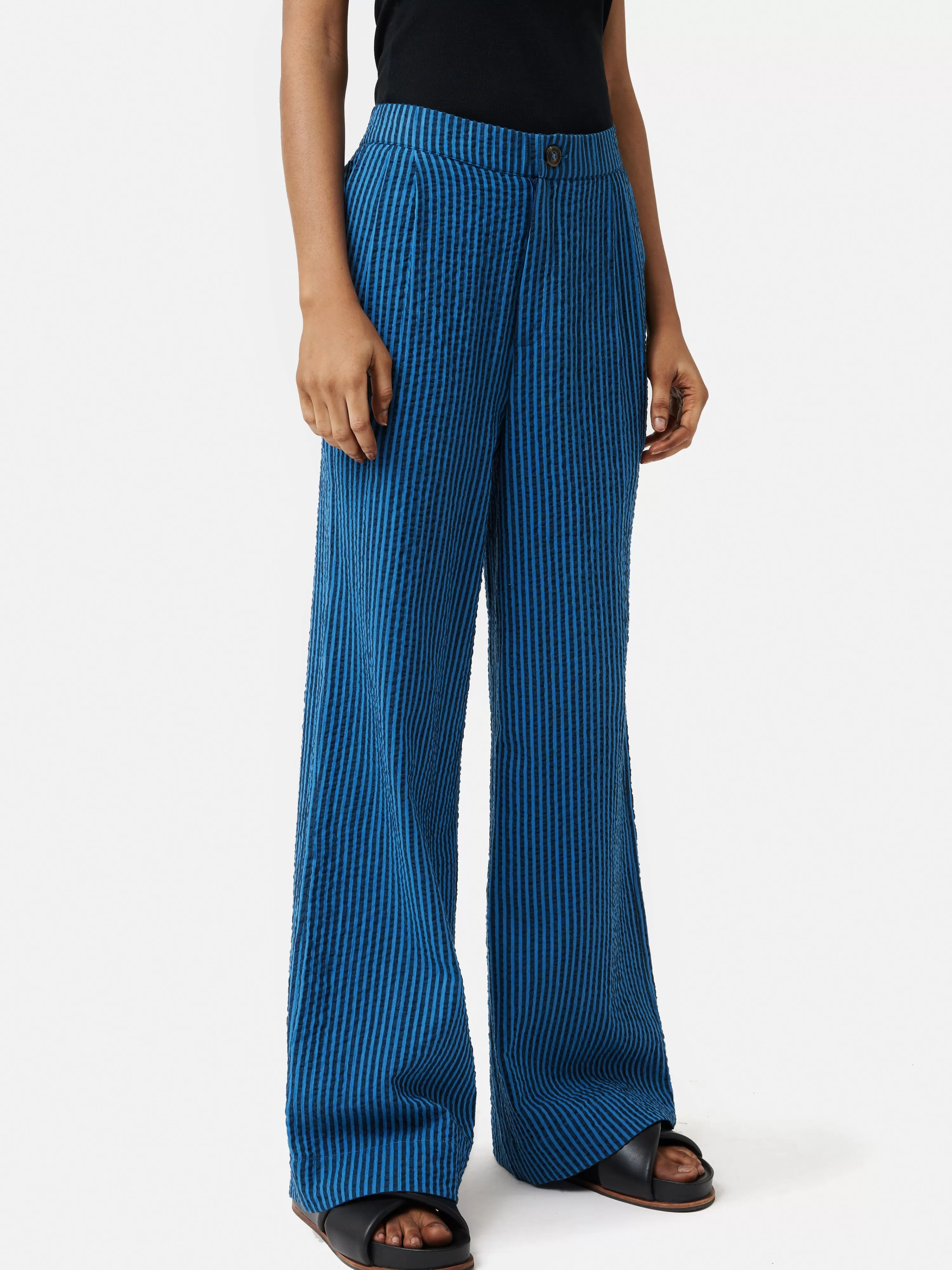 Jigsaw Seersucker Trouser-Women Trousers