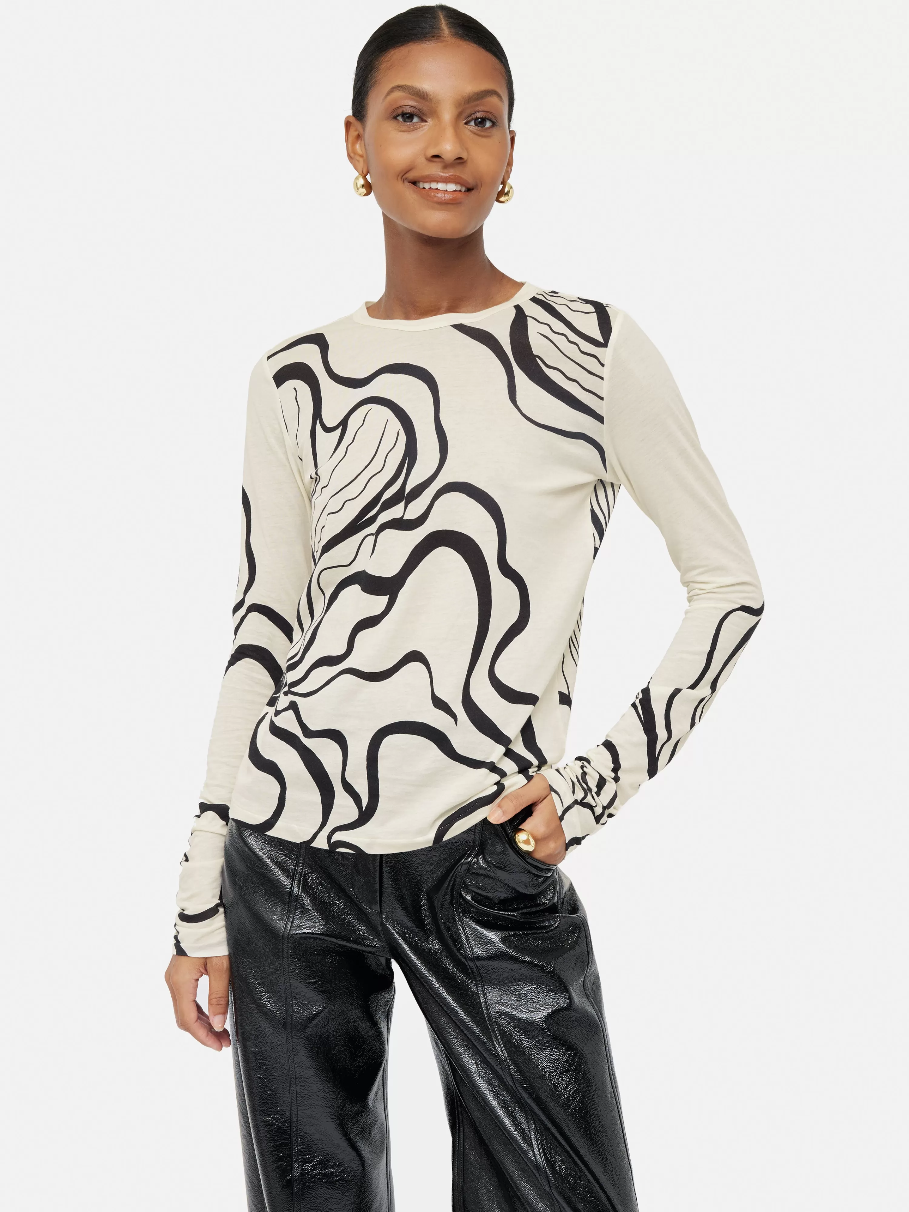 Jigsaw Sharan Ranshi Crew Neck Top-Women Shirts & Blouses