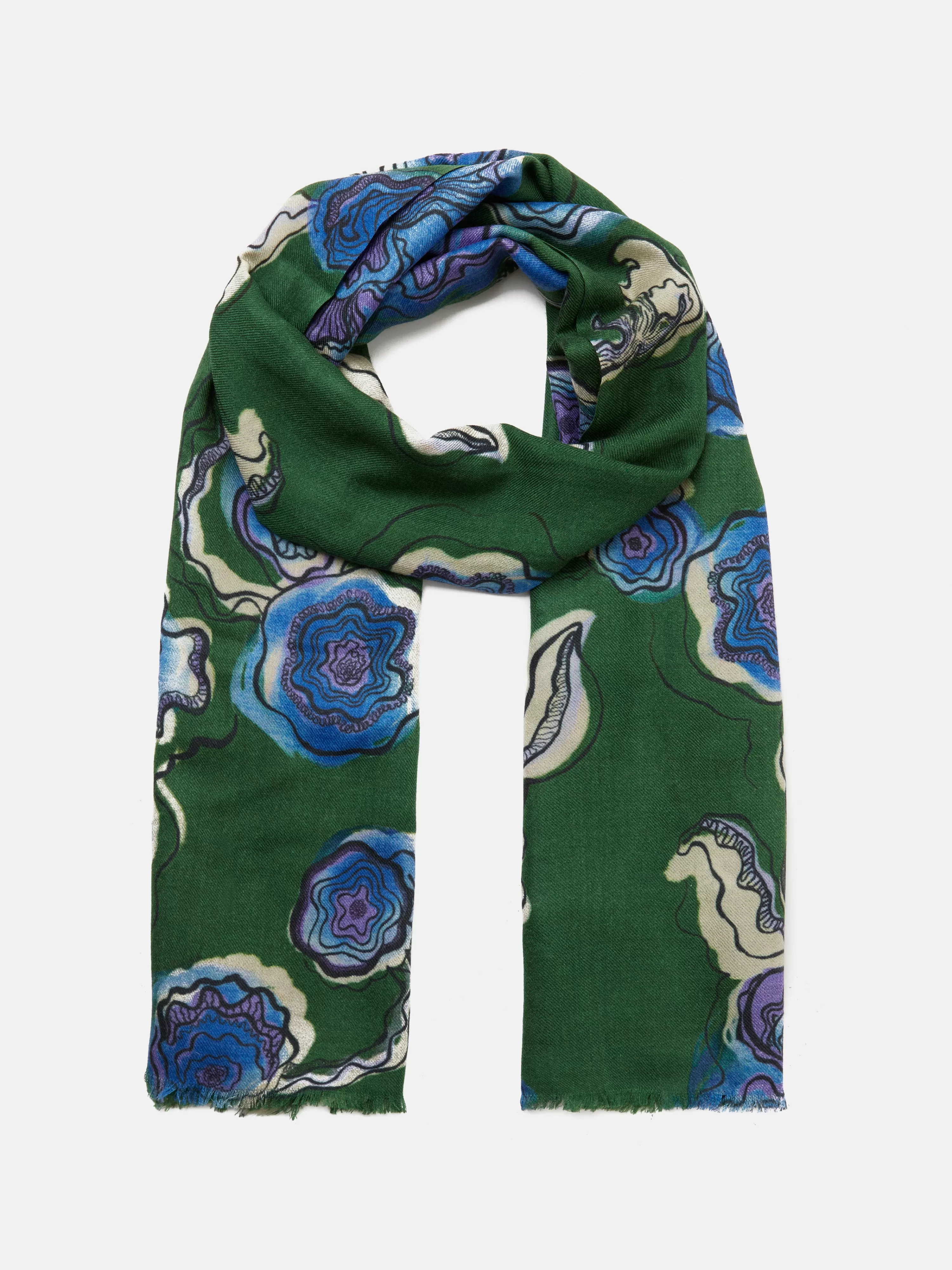 Jigsaw Sharan Ranshi Wool Silk Scarf-Women Ponchos & Scarves