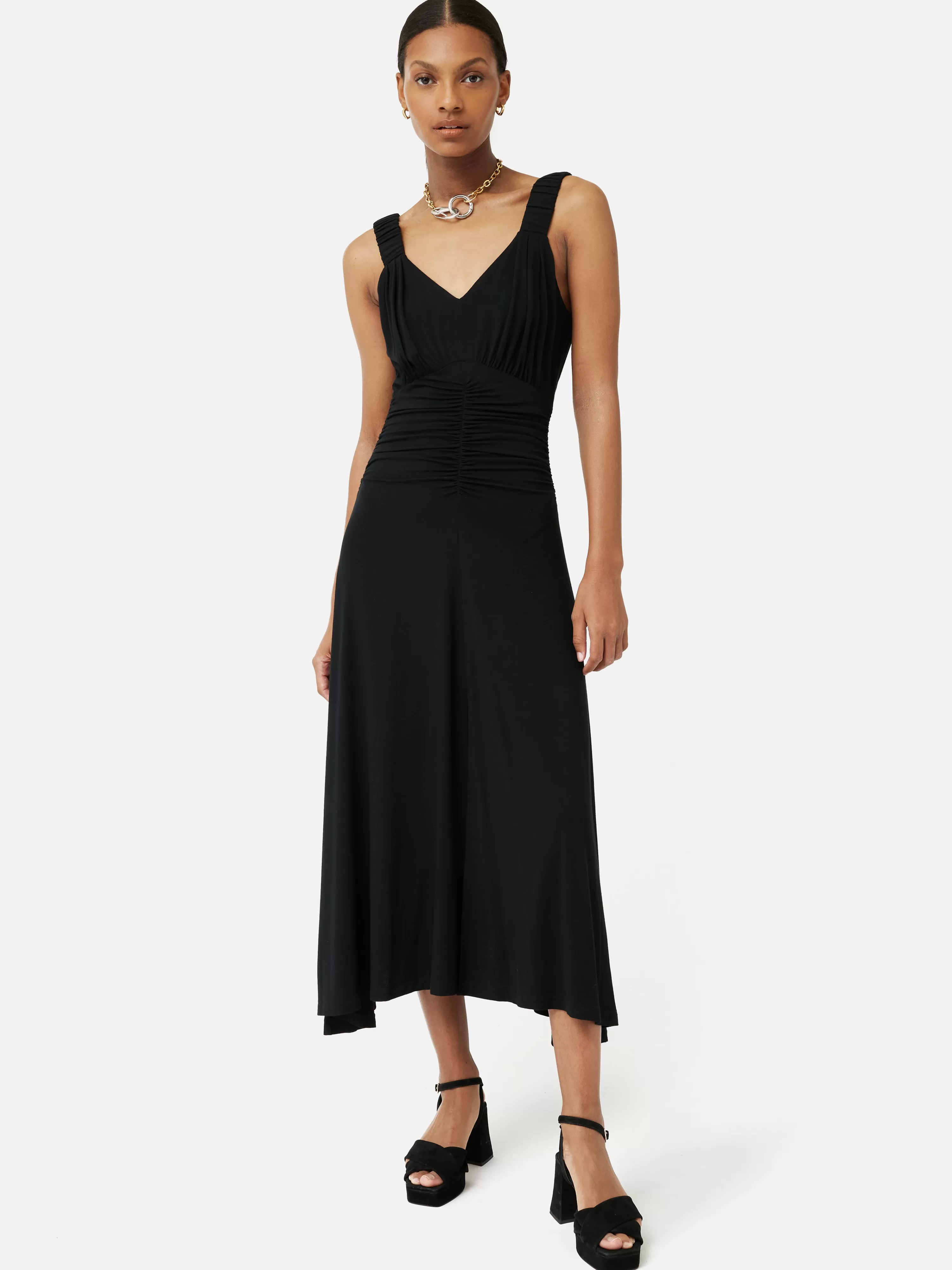 Jigsaw Shirred Strap Jersey Dress-Women Dresses & Jumpsuits