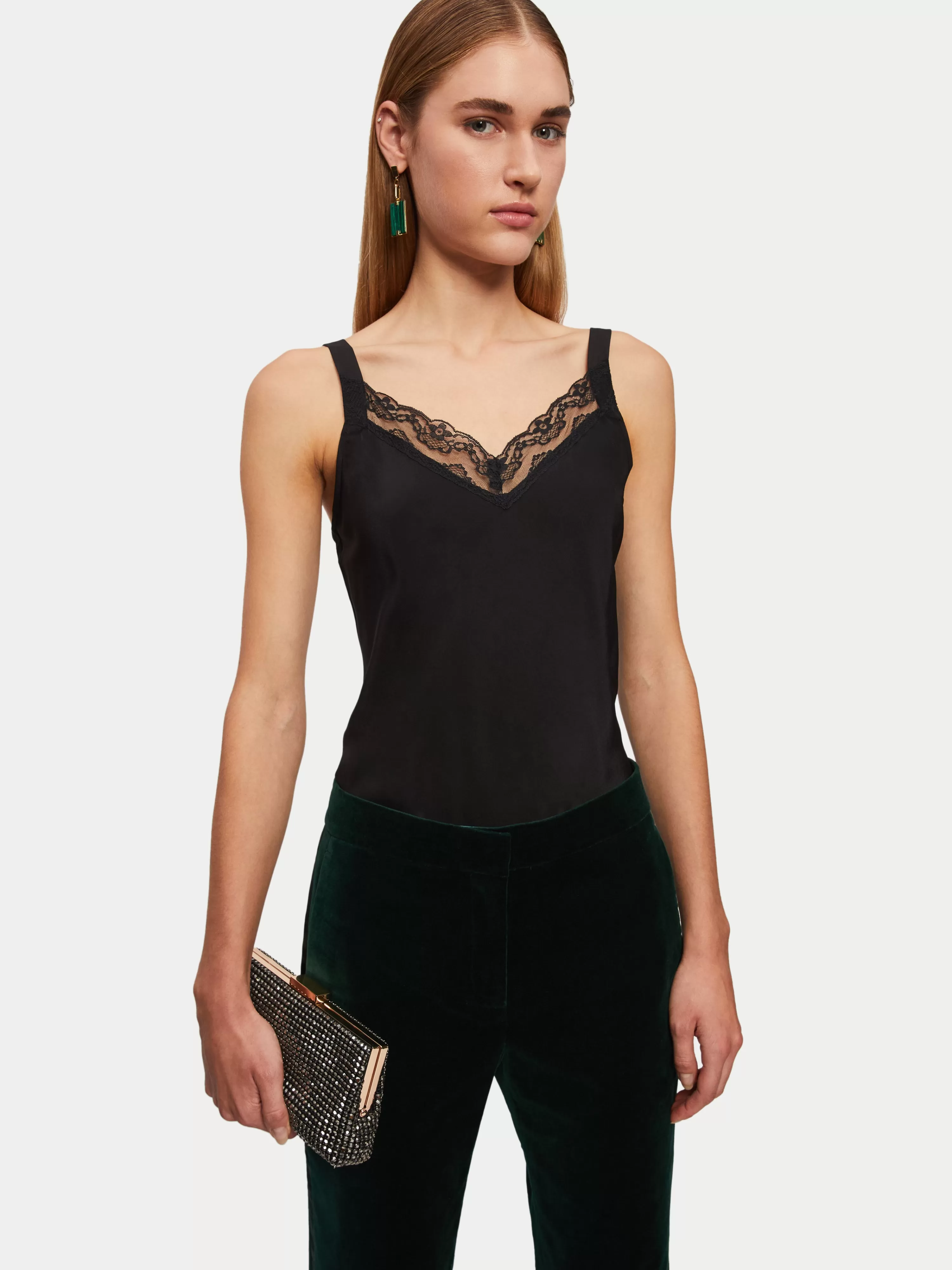 Jigsaw Silk Lace Cami-Women Tops