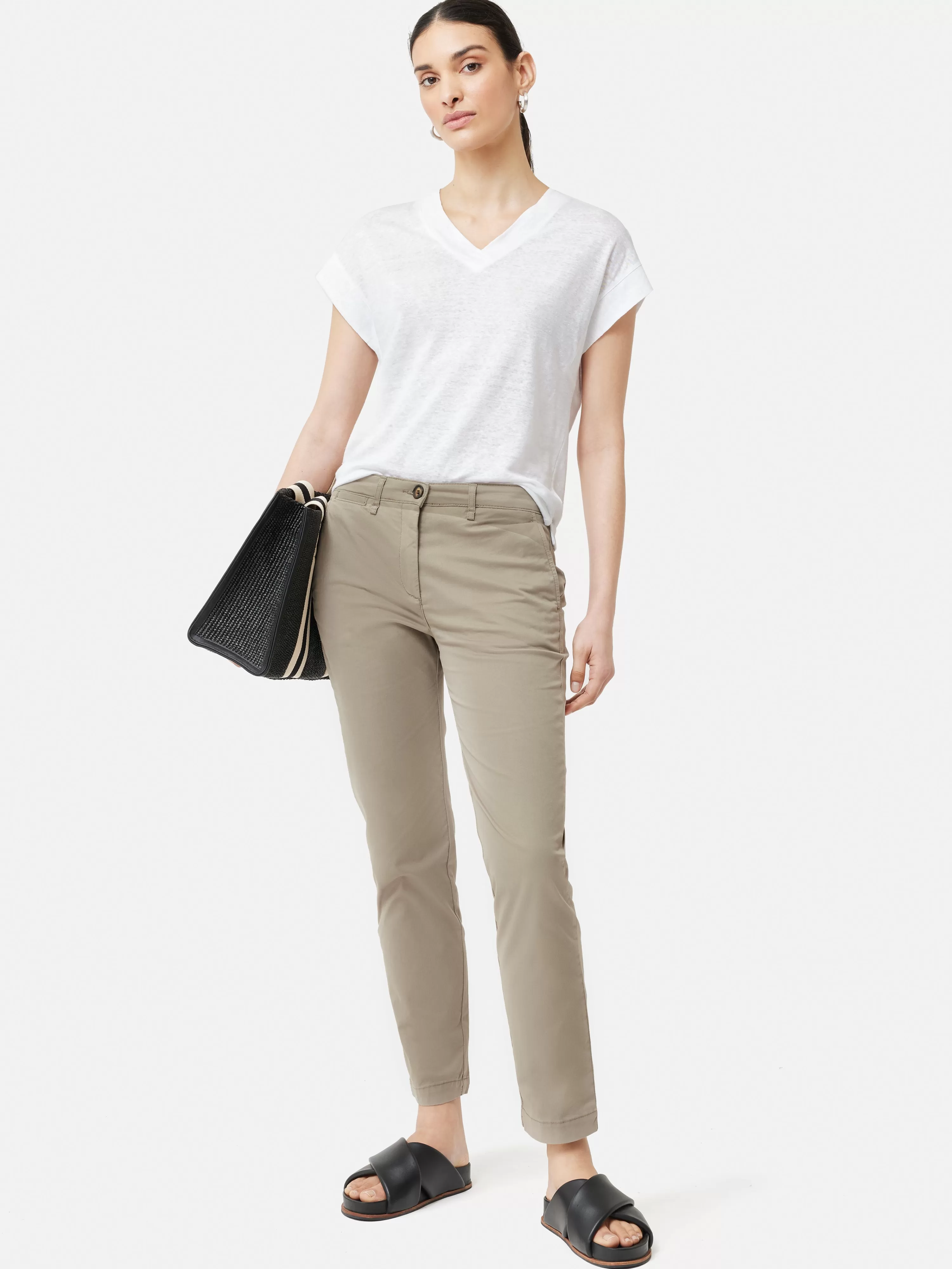 Jigsaw Slim Leg Cotton Chino-Women Trousers