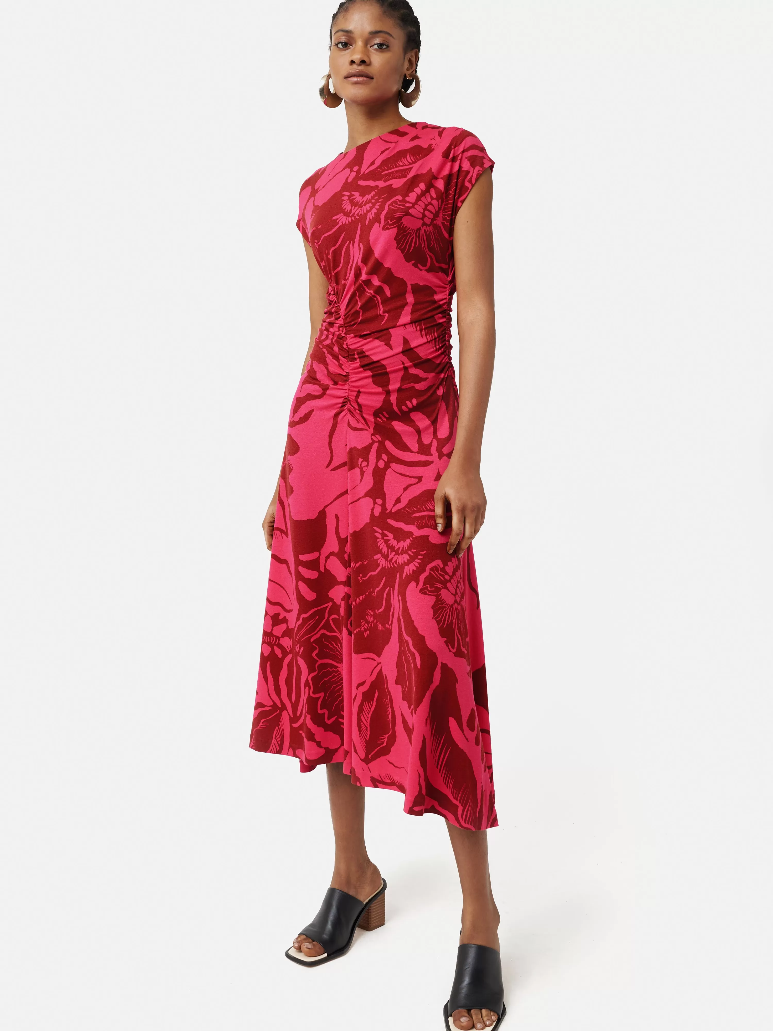 Jigsaw Strokes Floral Pleat Dress-Women Dresses & Jumpsuits