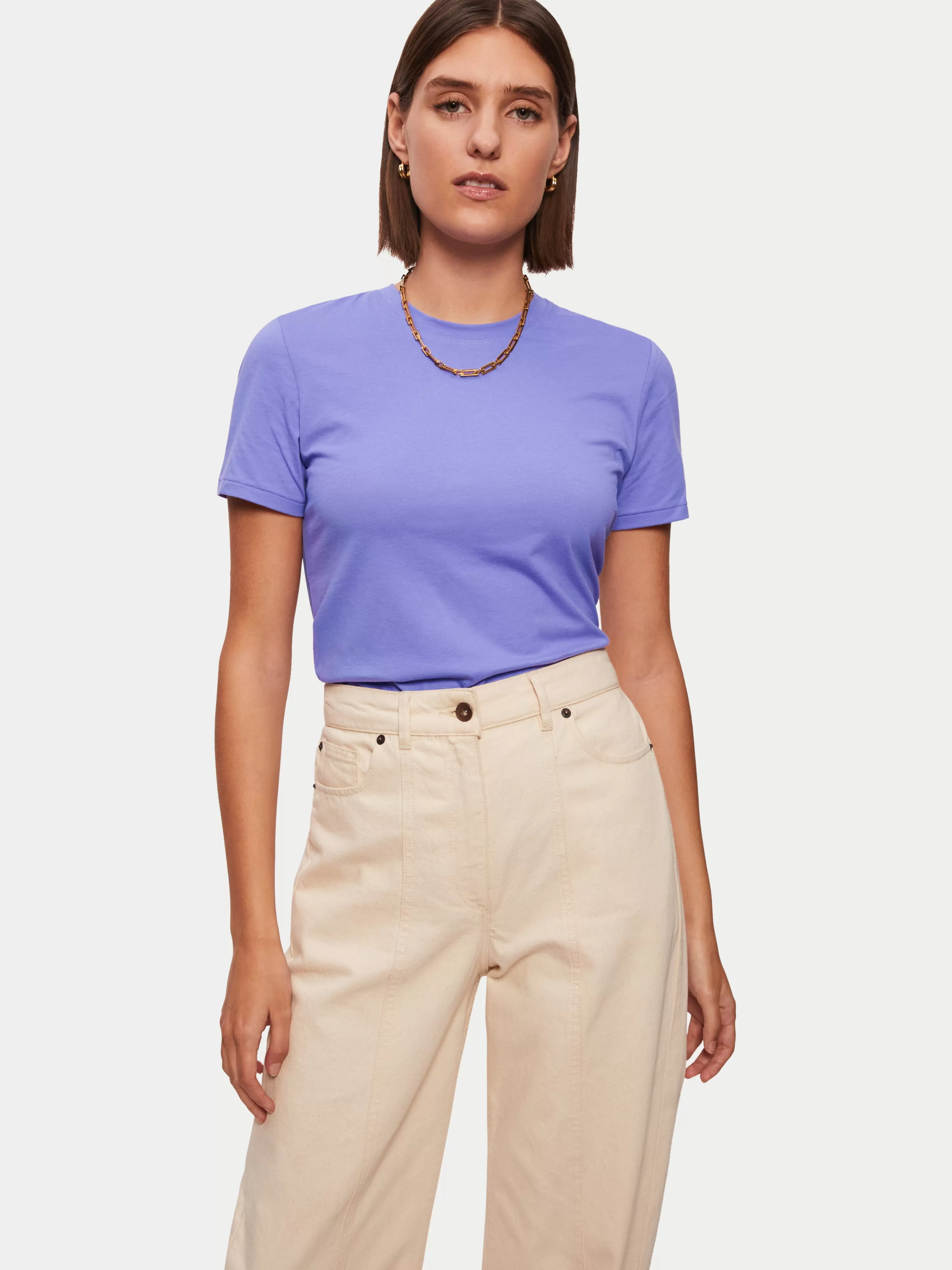 Jigsaw Supima Cotton Crew Neck Tee-Women Tops