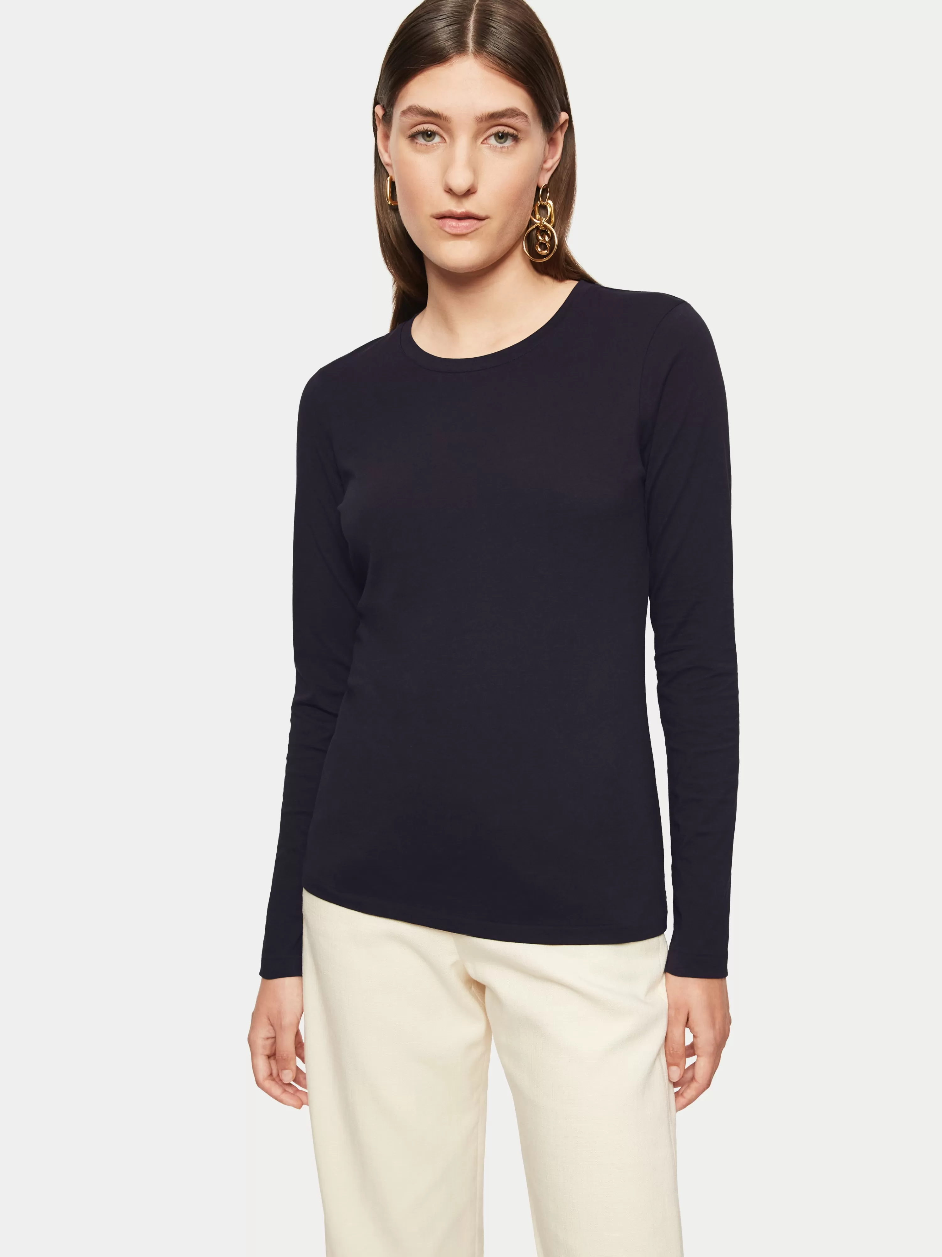 Jigsaw Supima Cotton Long Sleeve Tee-Women Tops