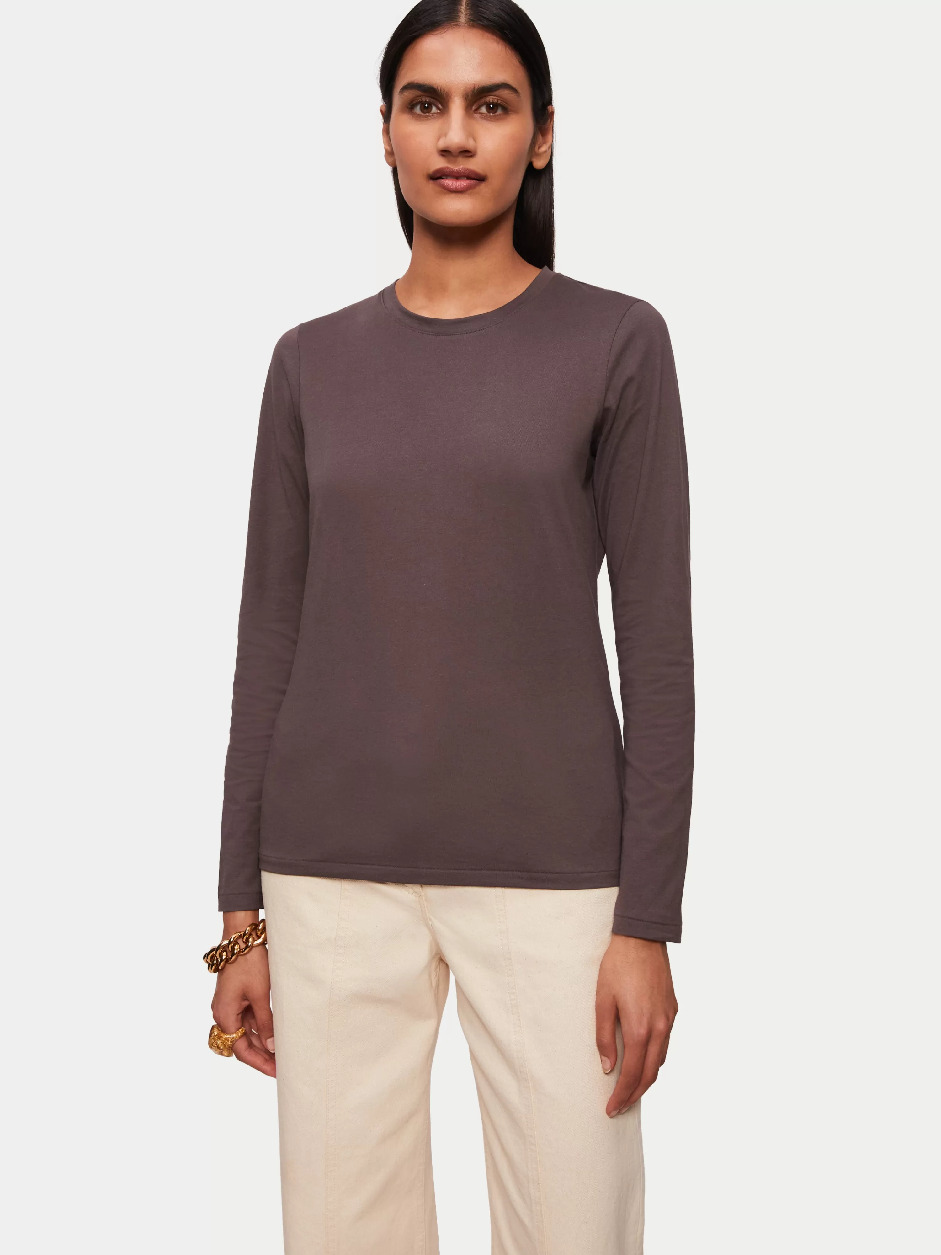 Jigsaw Supima Cotton Long Sleeve Tee-Women Tops