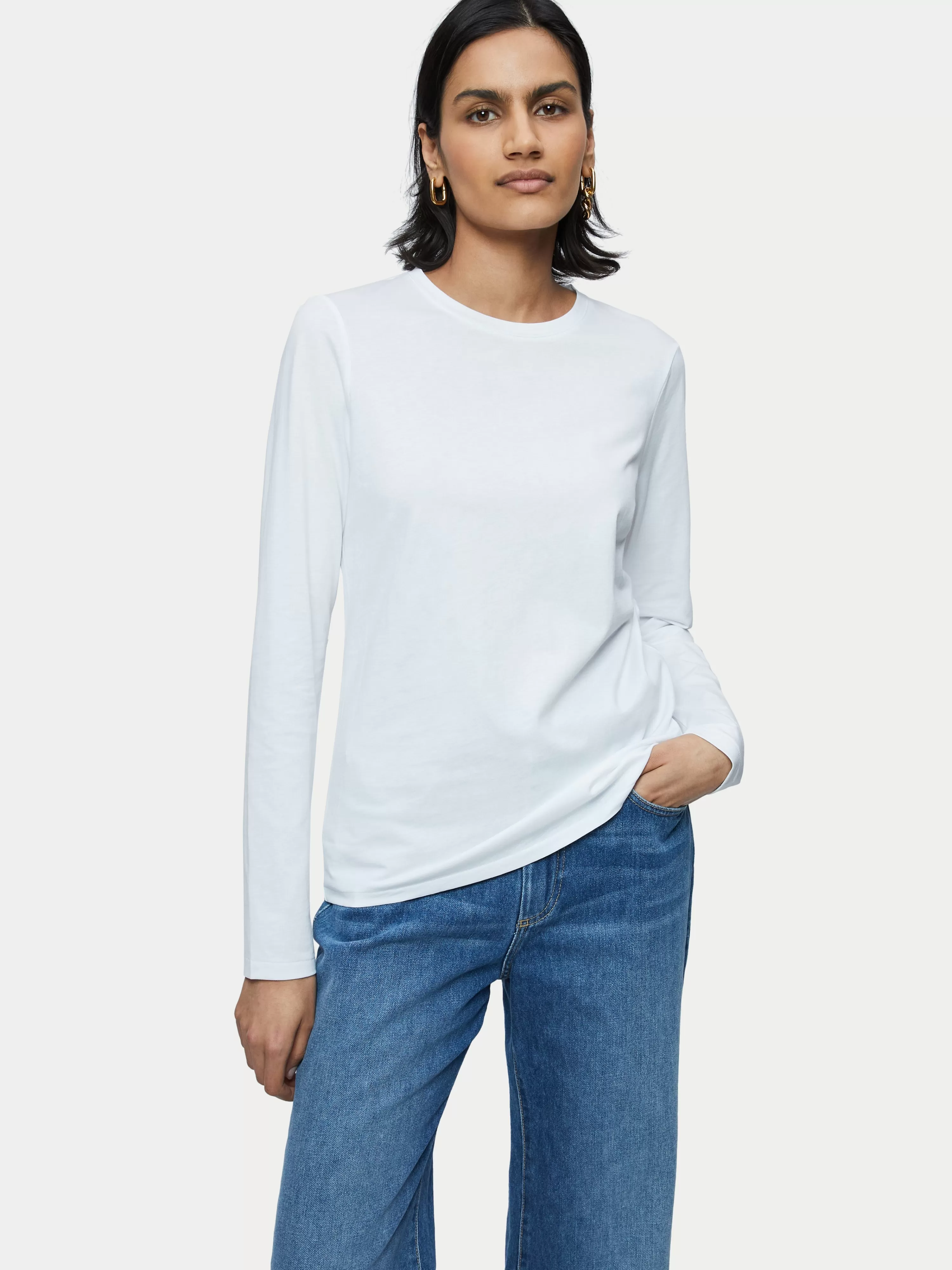 Jigsaw Supima Cotton Long Sleeve Tee-Women T-Shirts