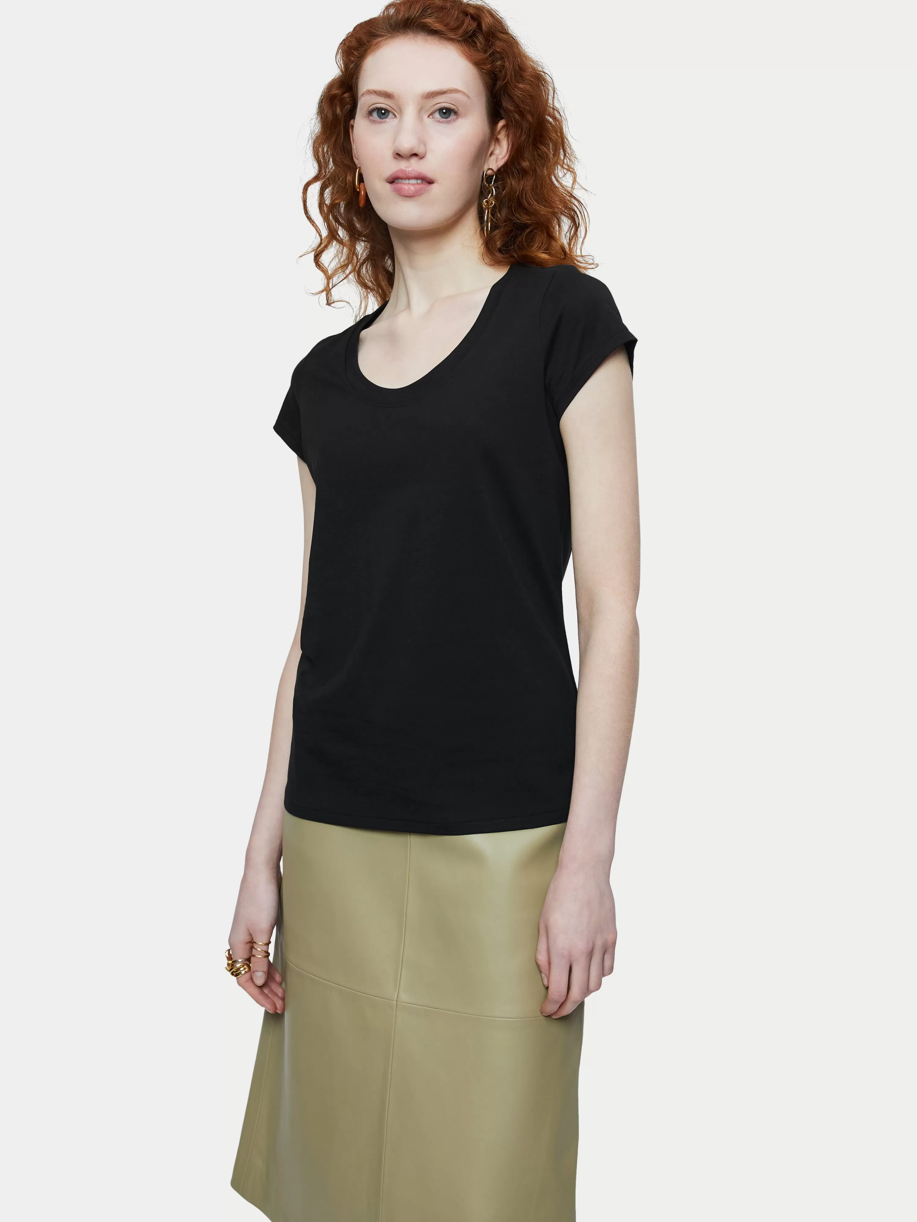 Jigsaw Supima Cotton Short Sleeve Tee-Women Tops