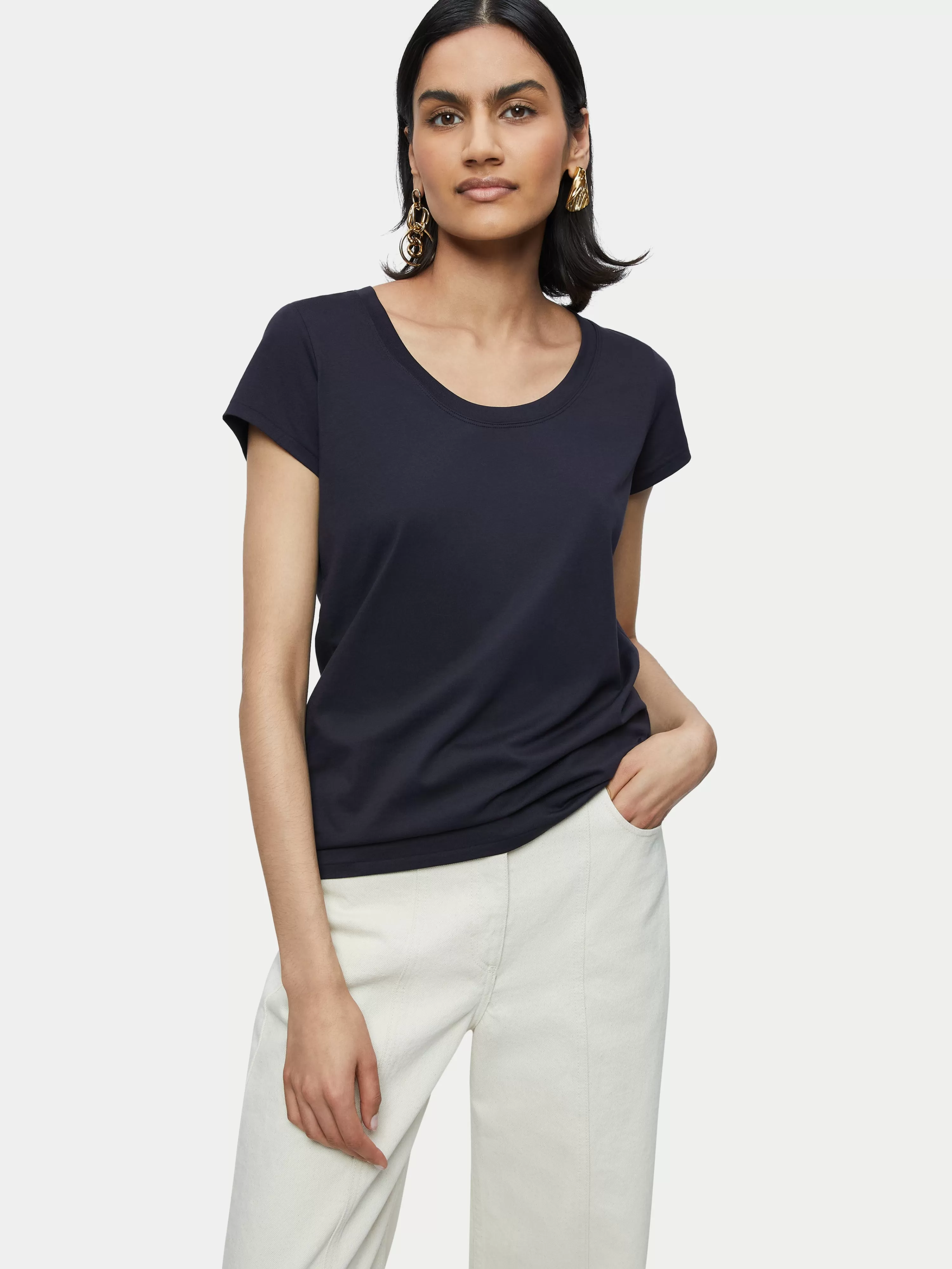 Jigsaw Supima Cotton Short Sleeve Tee-Women T-Shirts