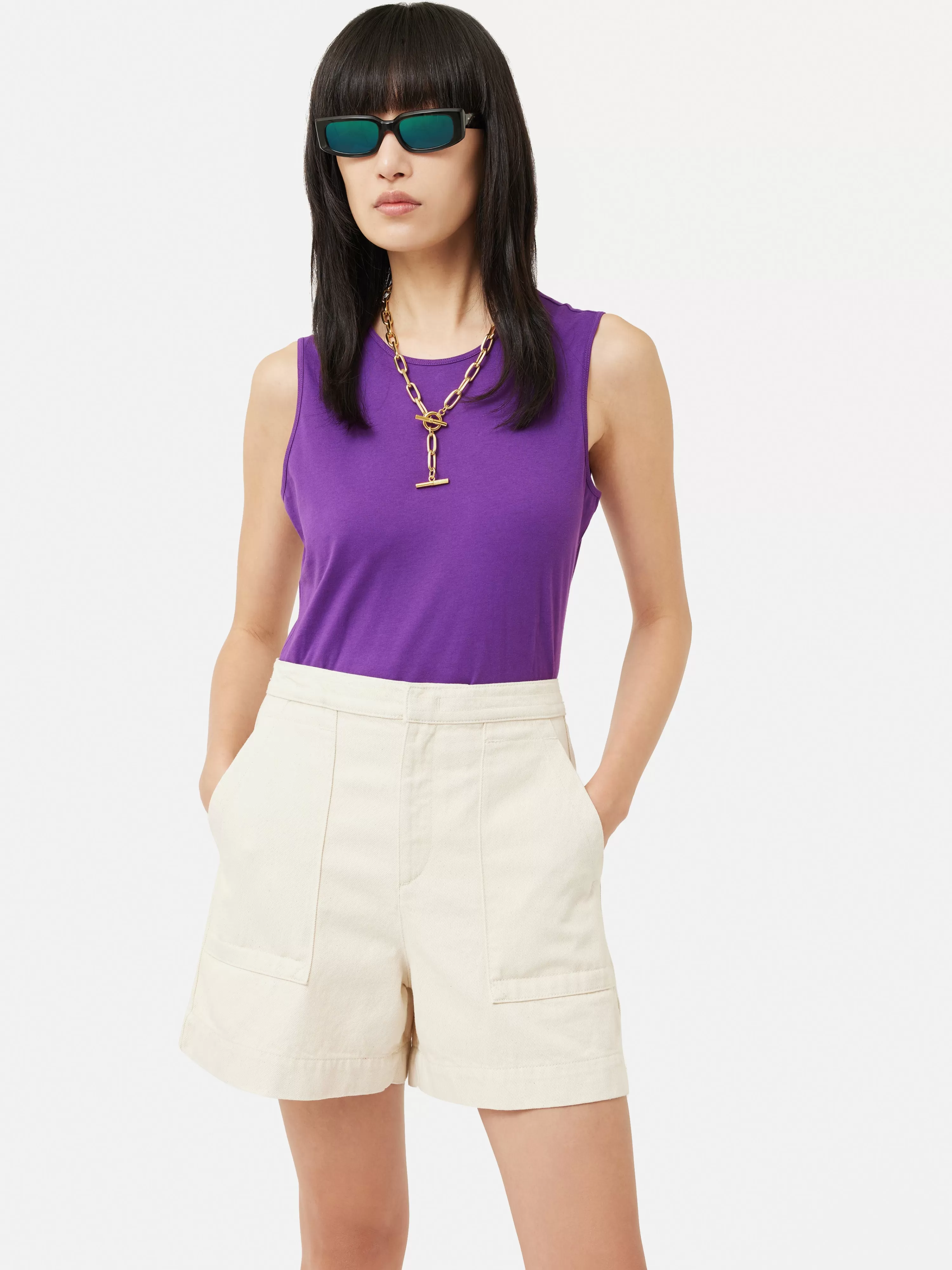 Jigsaw Supima Sleeveless Tee-Women Tops