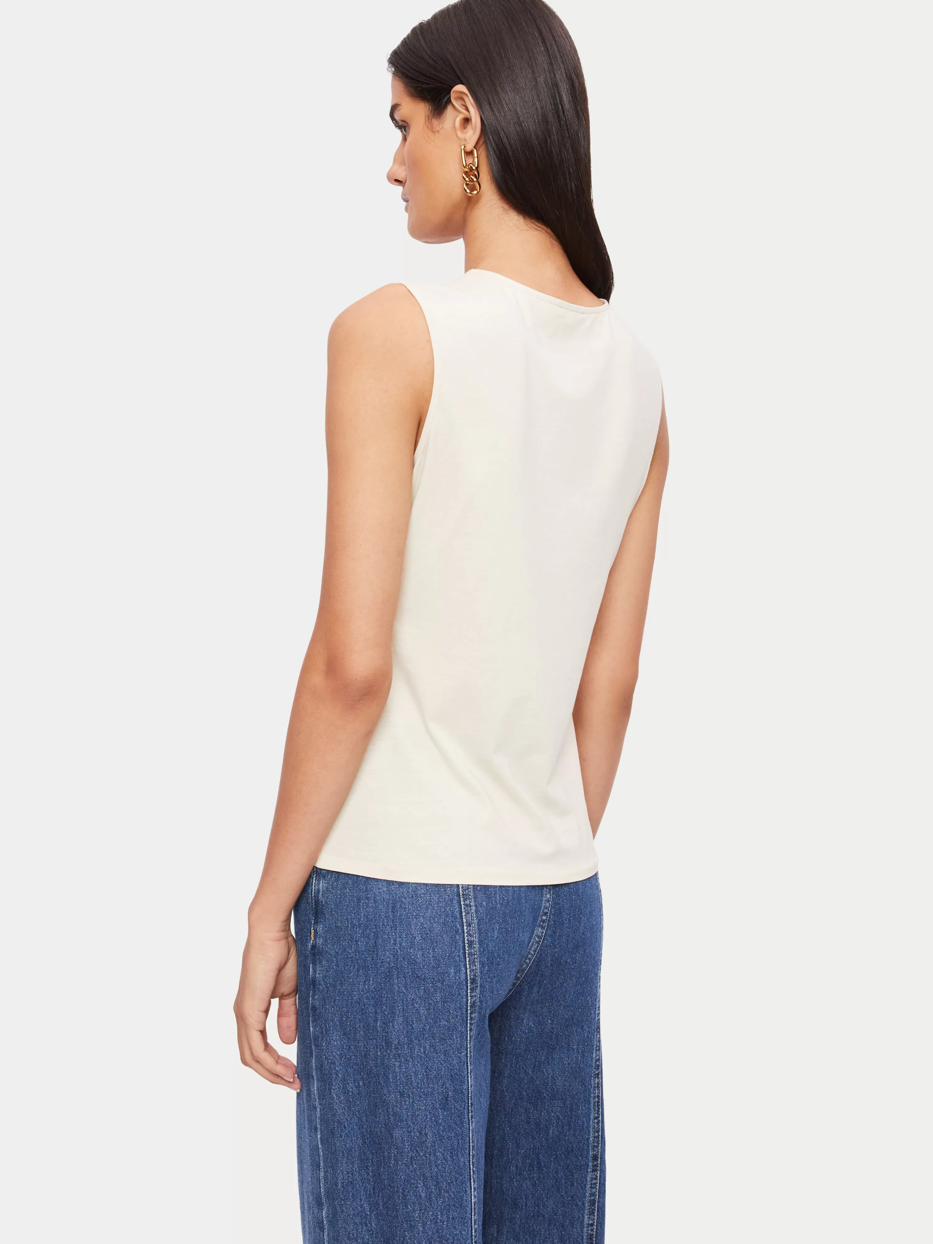 Jigsaw Supima Sleeveless Tee-Women T-Shirts