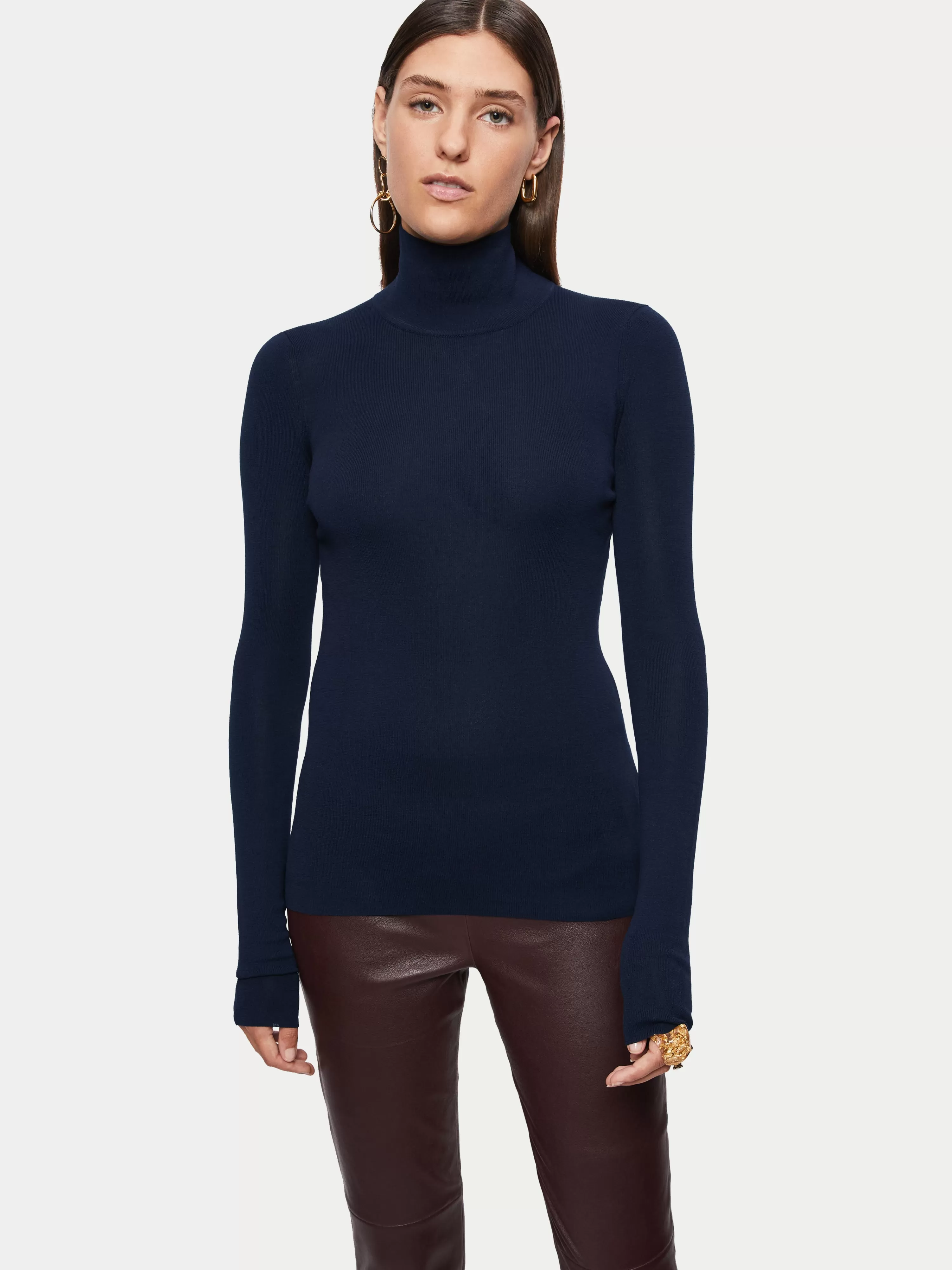 Jigsaw Tate Silk Cotton Polo Jumper-Women Knitwear & Cashmere