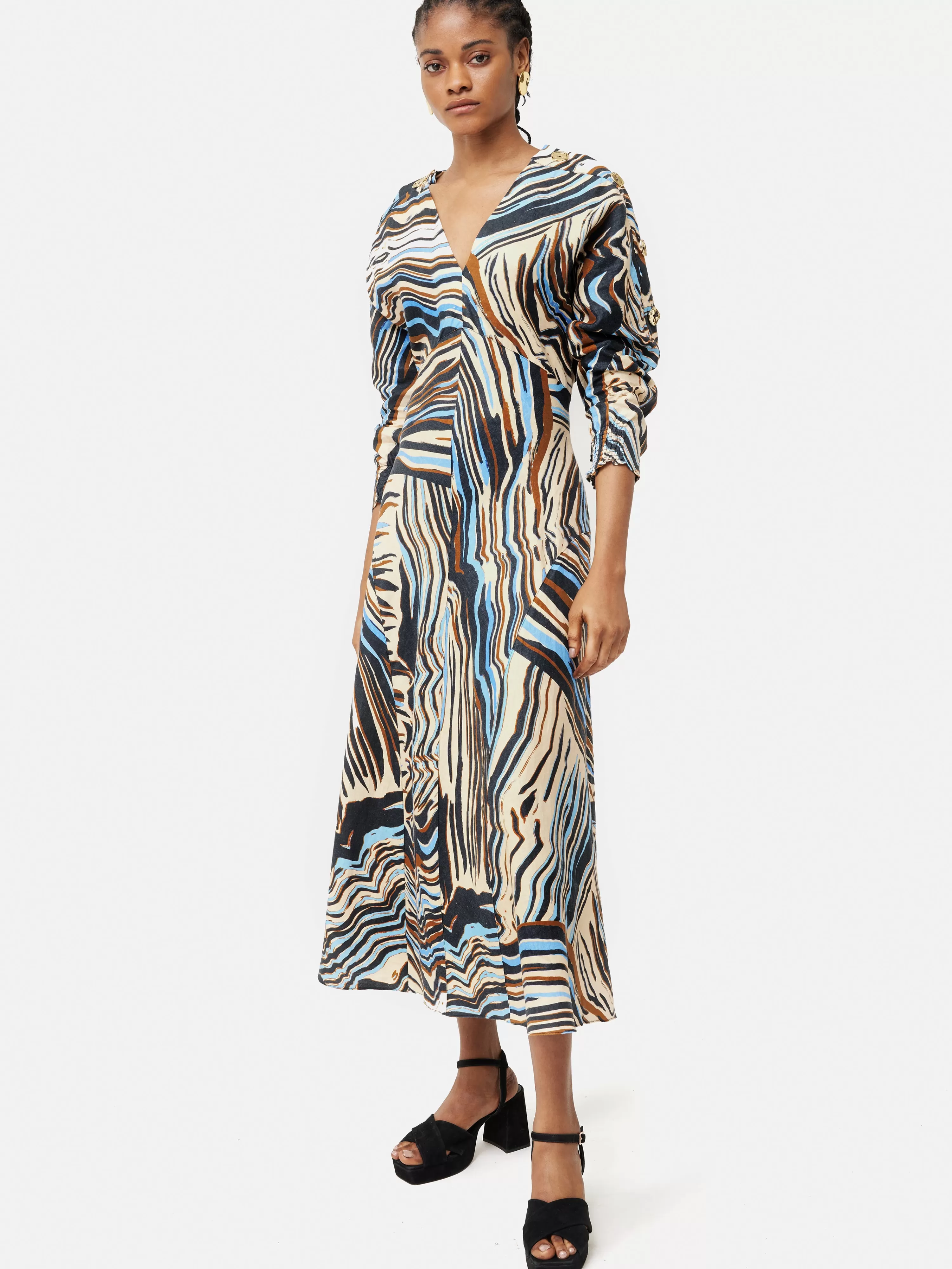 Jigsaw Terrain Linen Midi Dress-Women Dresses & Jumpsuits