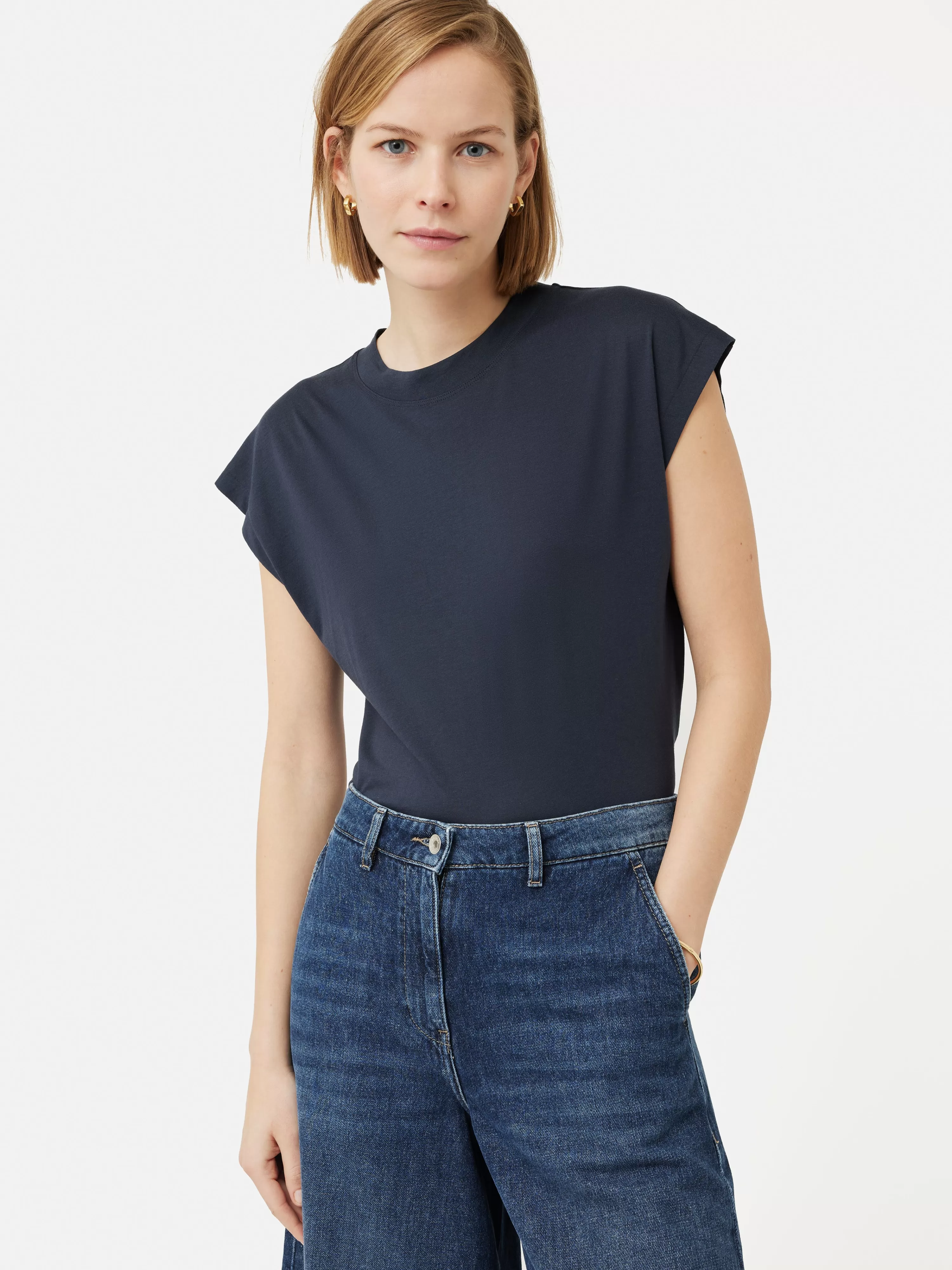 Jigsaw Whitney High Neck T-Shirt-Women Tops