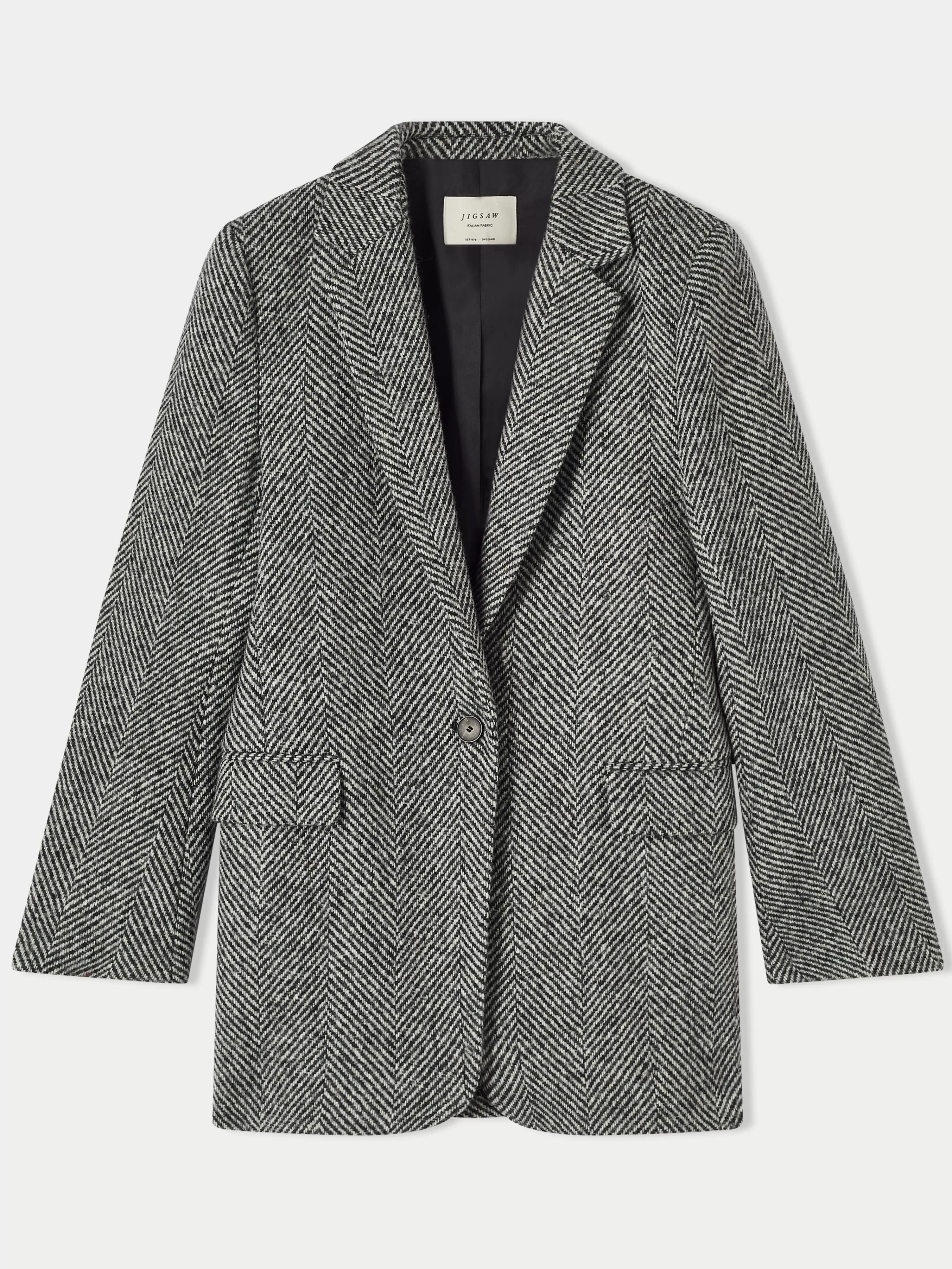 Jigsaw Wool Herringbone Langford Coat-Women Coats & Jackets