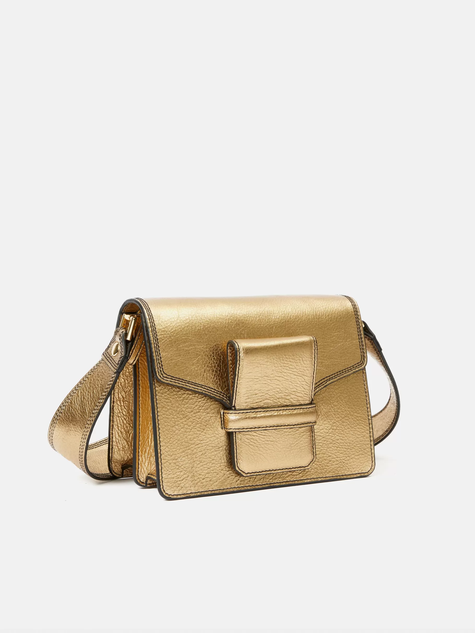 Jigsaw Bags | Leather-Ada Leather Crossbody Bag Gold