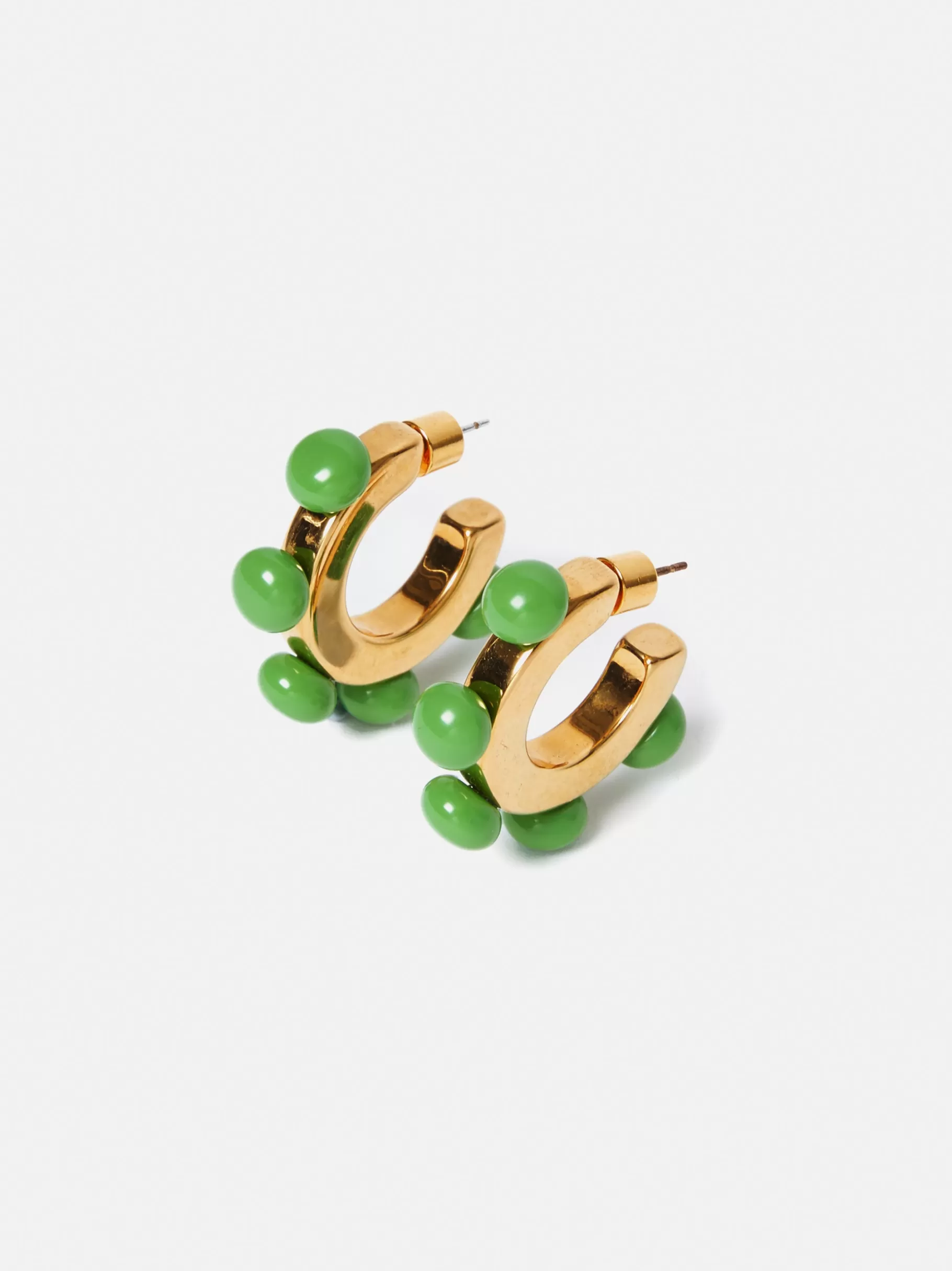 Jigsaw Jewellery-Ball Hoop Earrings Green