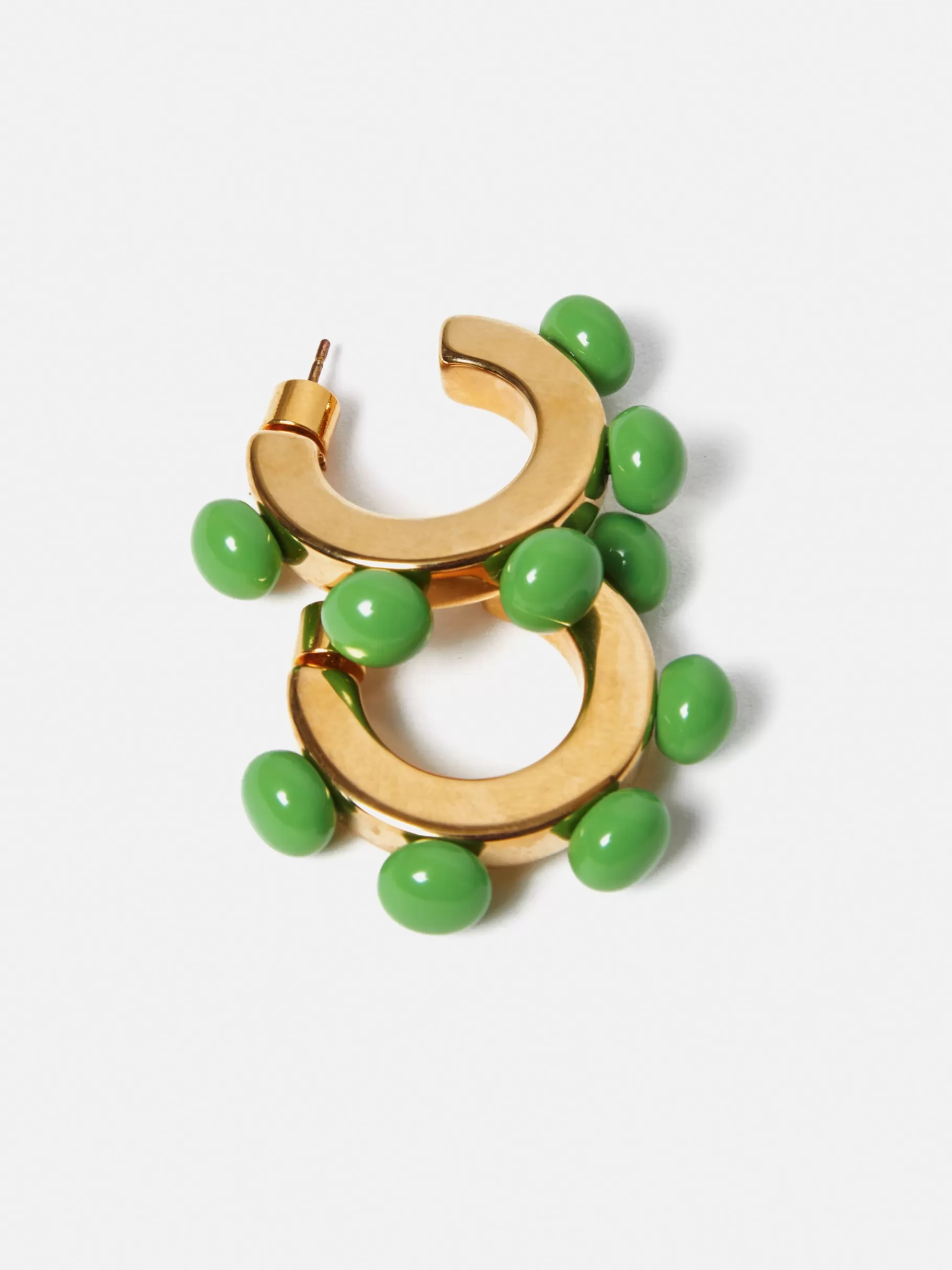 Jigsaw Jewellery-Ball Hoop Earrings Green