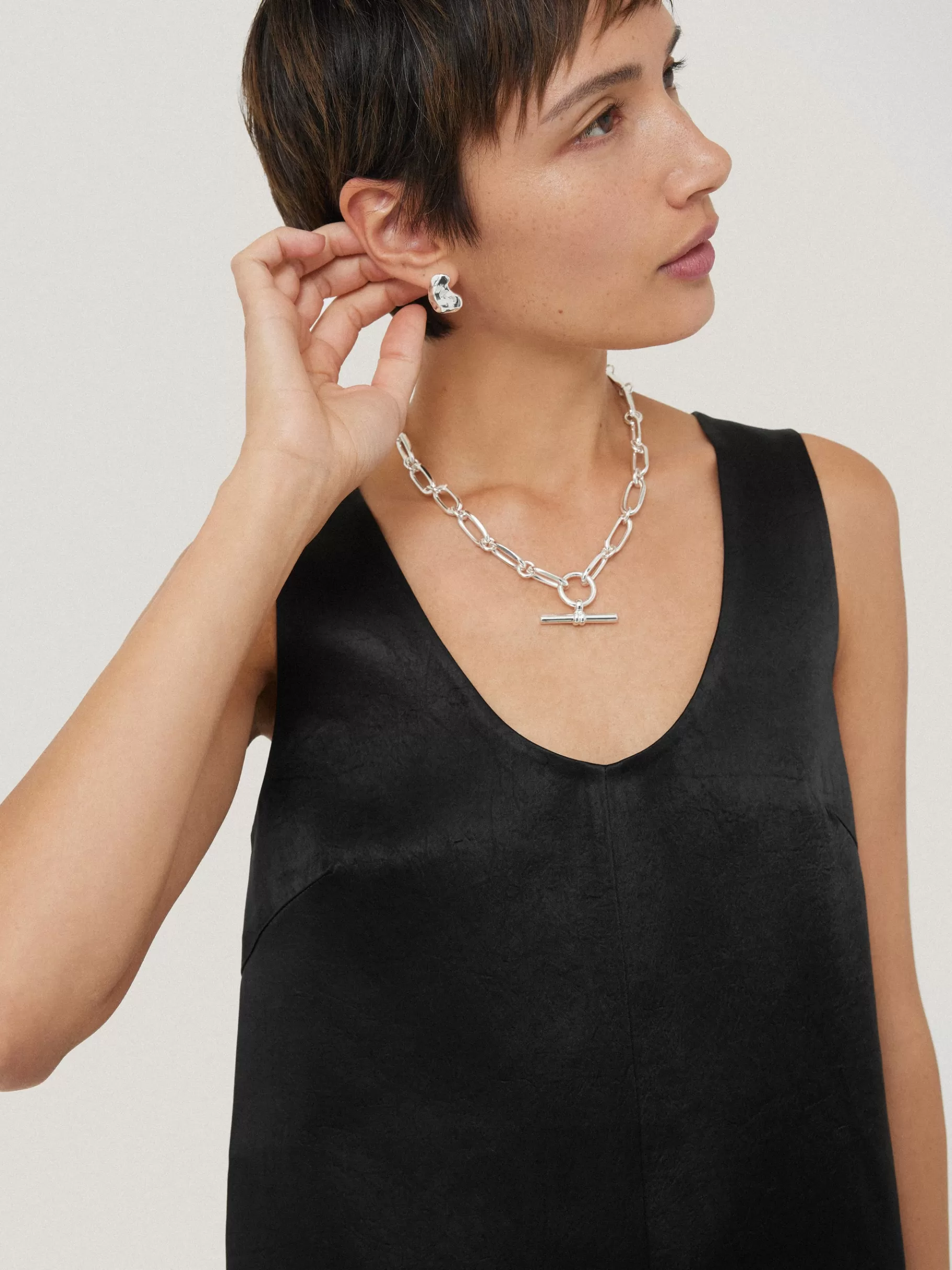 Jigsaw Shirts & Tops | Co-ords-Bonded Satin Tank Top Black