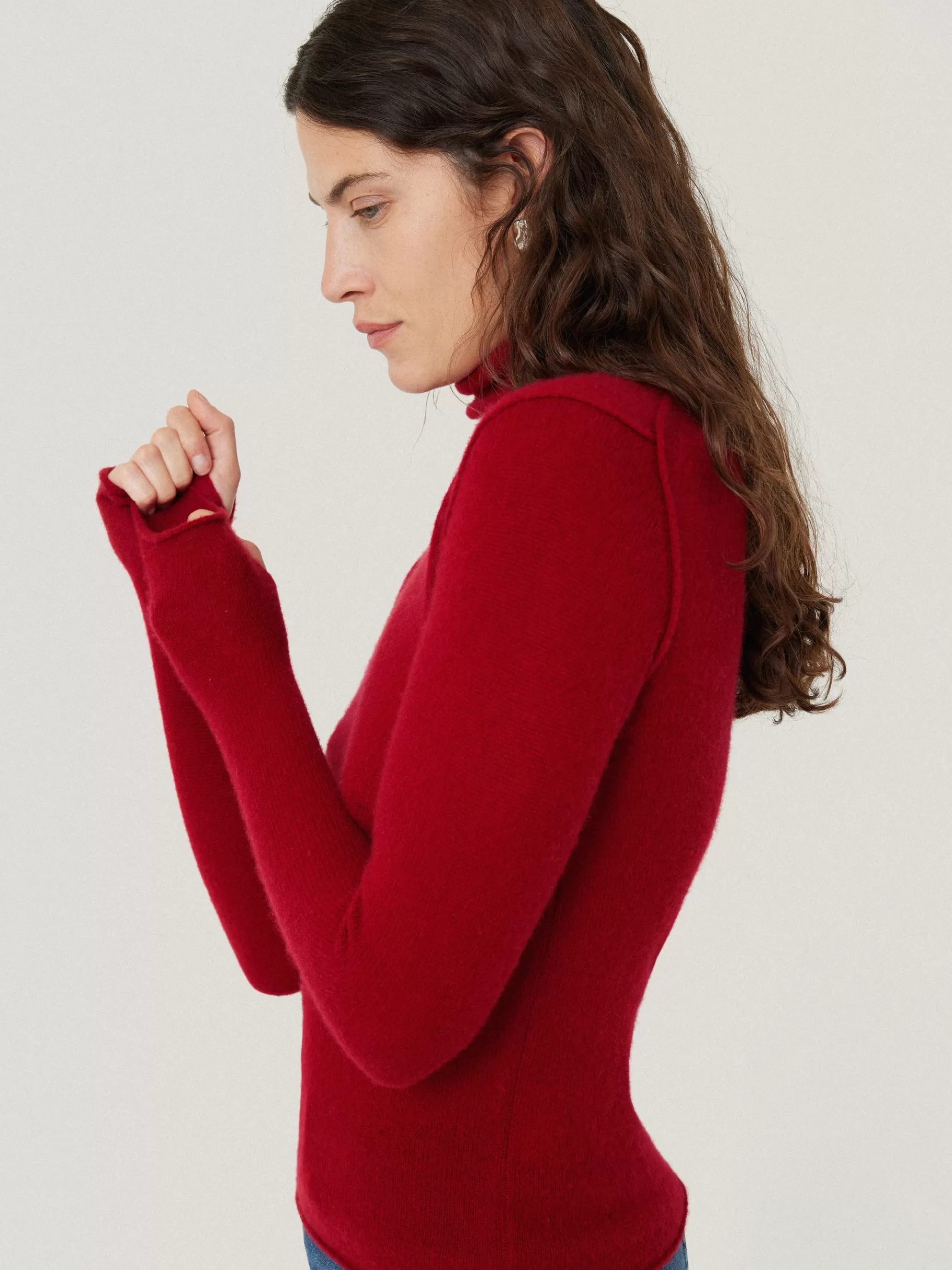 Jigsaw Knitwear & Cashmere-Cloud Cashmere Polo Jumper Red