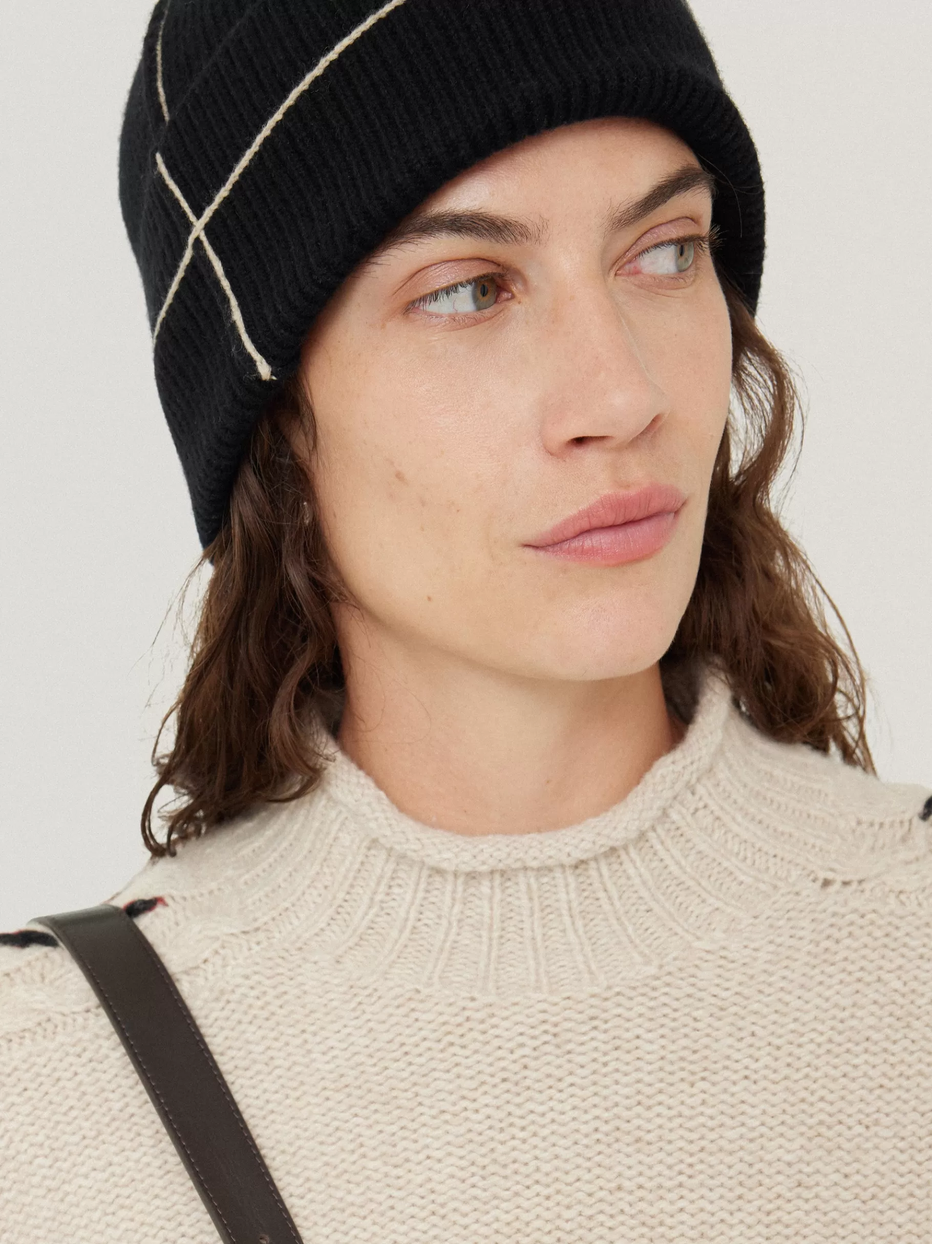 Jigsaw Hats & Gloves | Knitwear & Cashmere-Contrast Stitch Beanie Black
