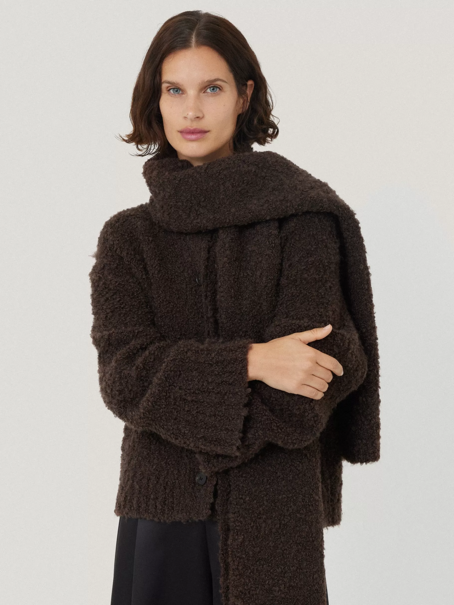 Jigsaw Pyjamas & Loungewear | Co-ords-Cosy Boucle Scarf Cardi Brown